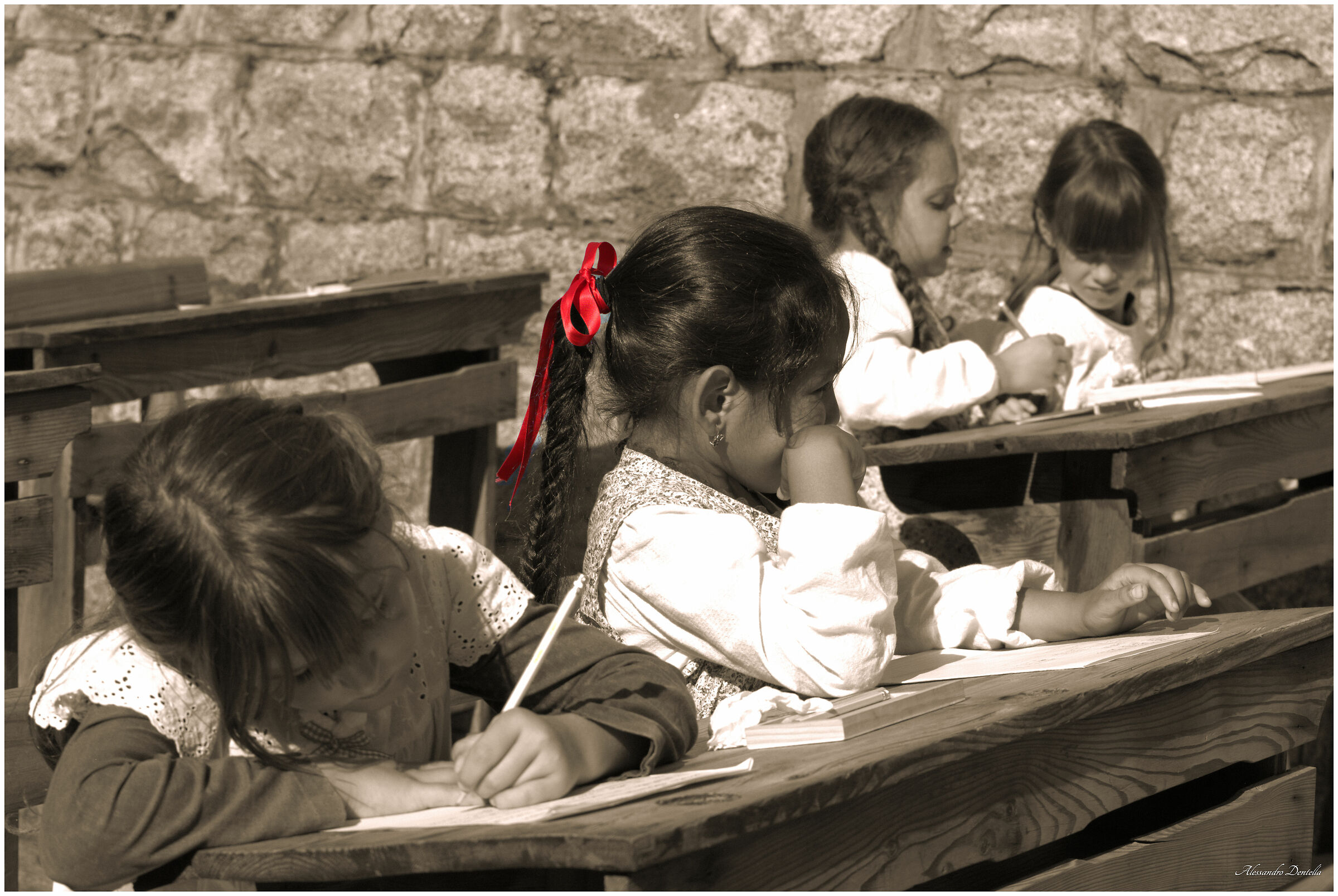 The school of the time...