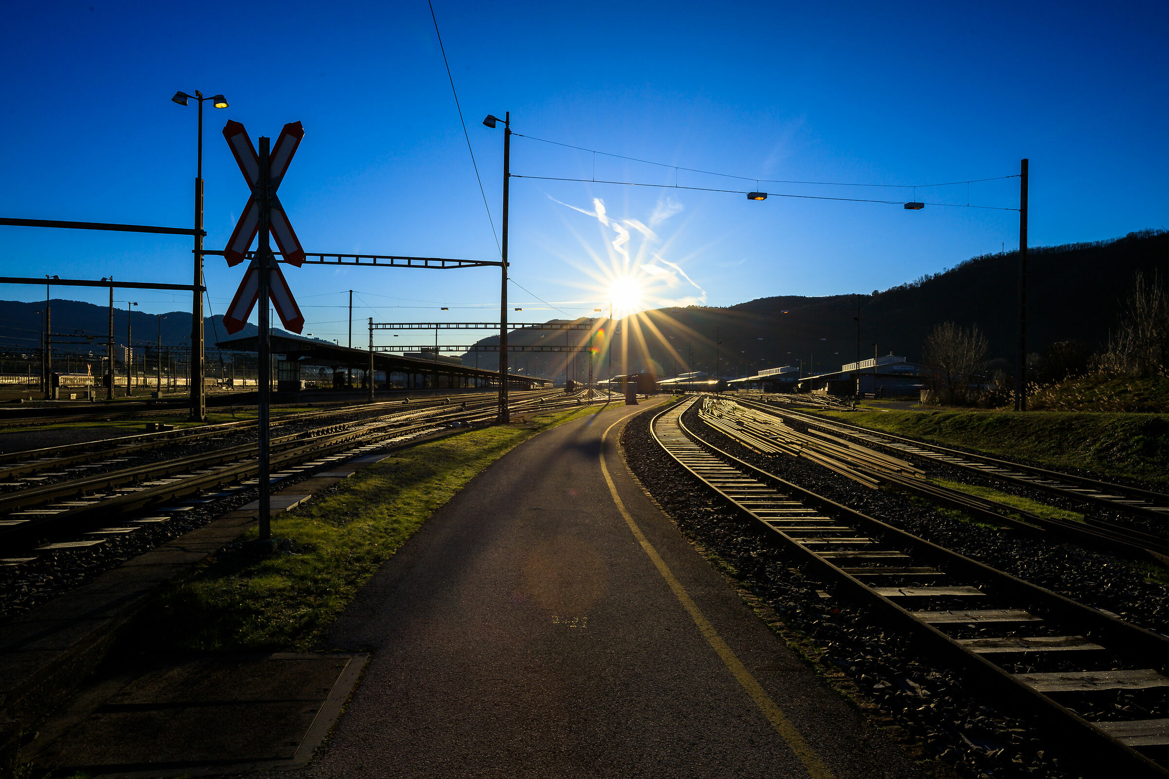 Freight sorting area in Chiasso