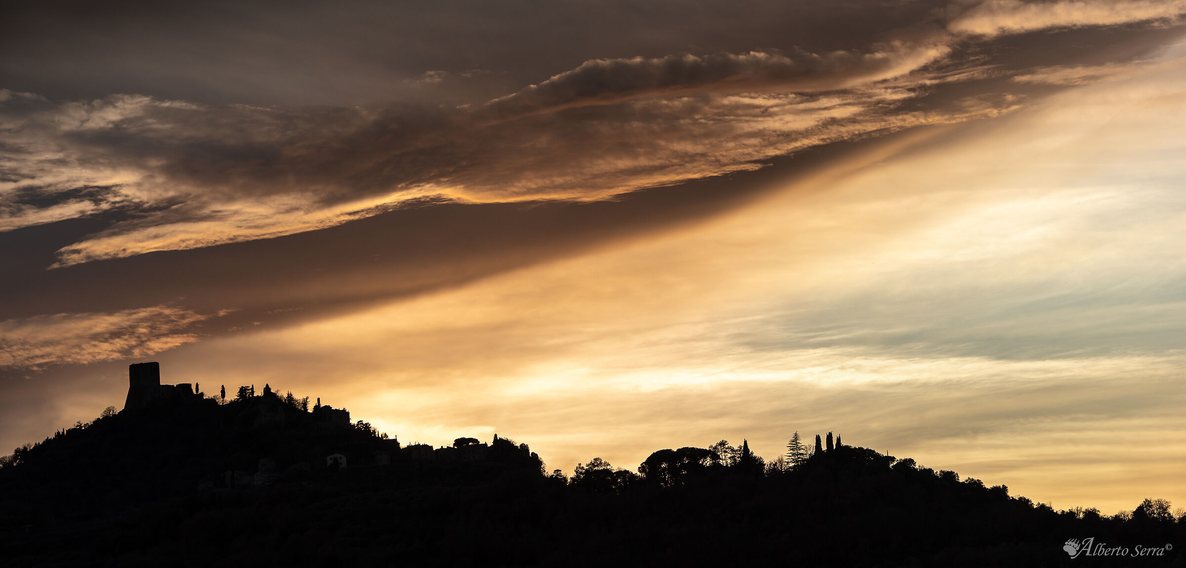 Tramonto sulla Rocca di Vignoni