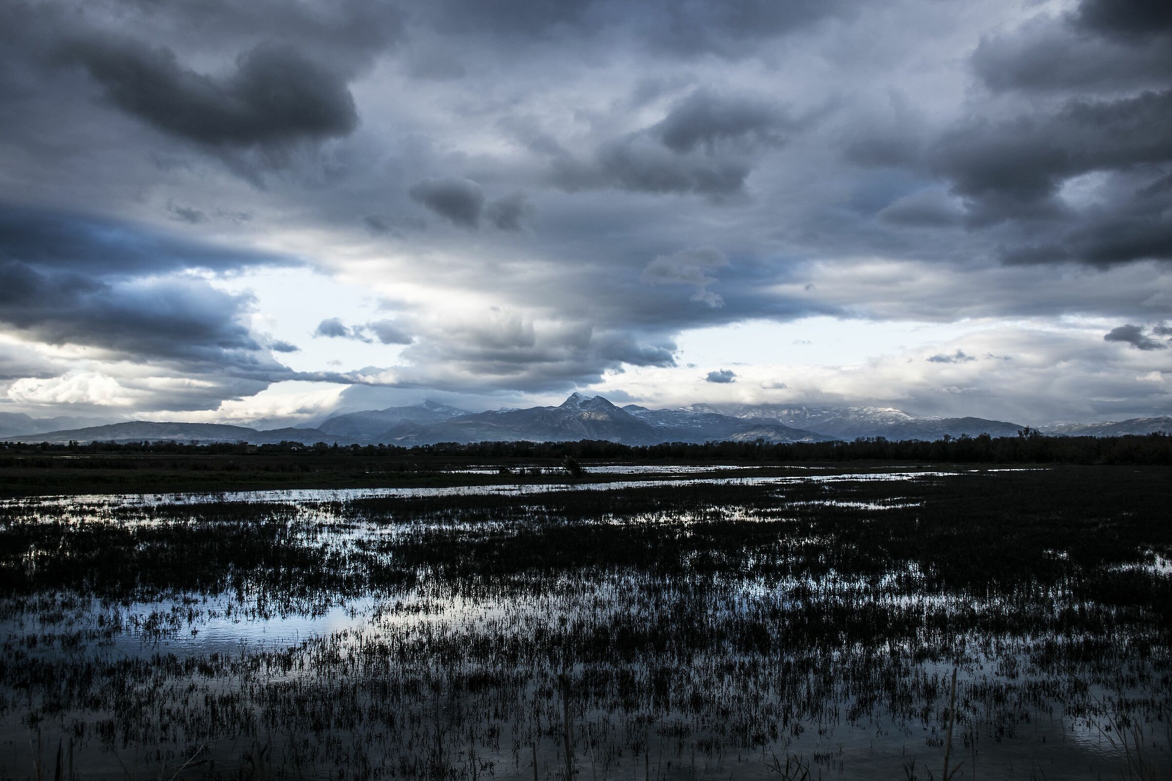 After the rain, swamp and Mount Pollino