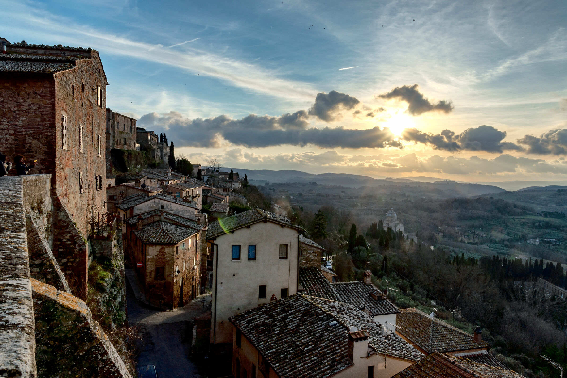 Montepulciano (si) landscape in backlight