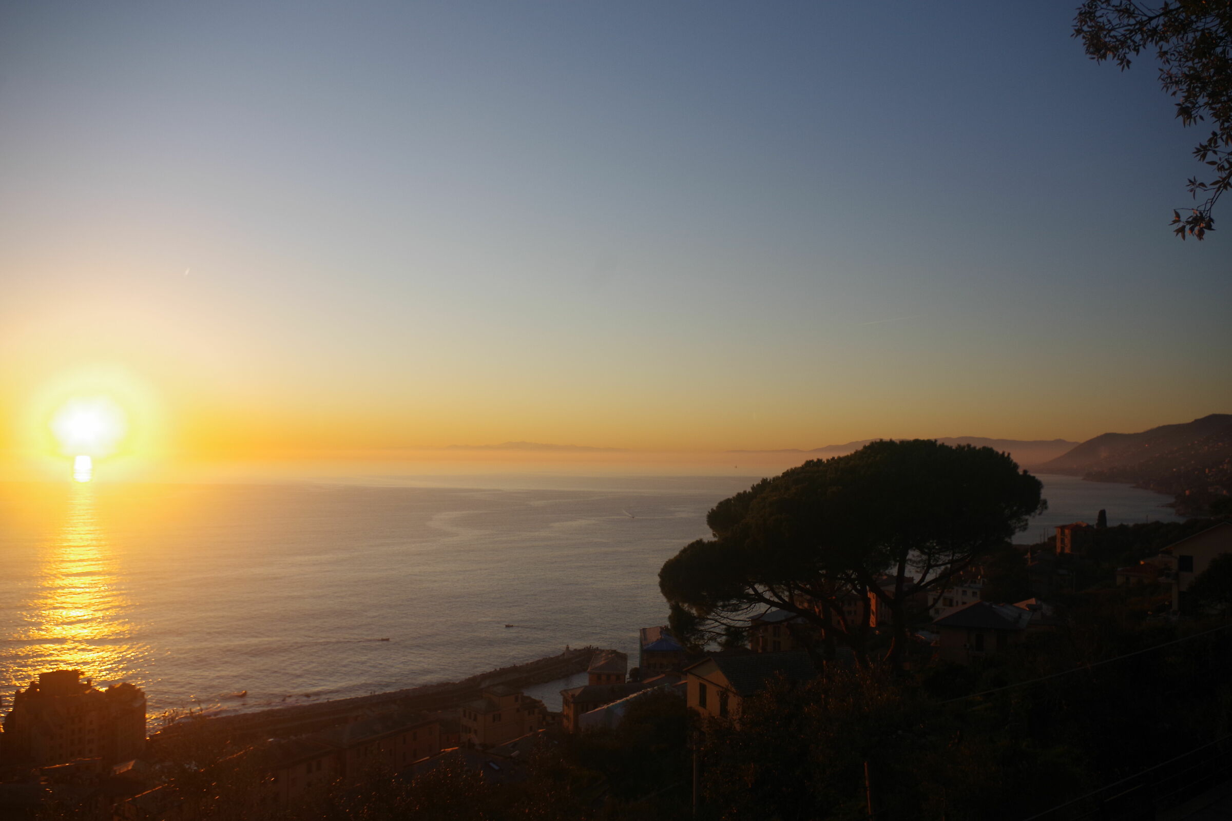 Pentax K70 Sigma 10-20, tramonto Camogli, mano libera