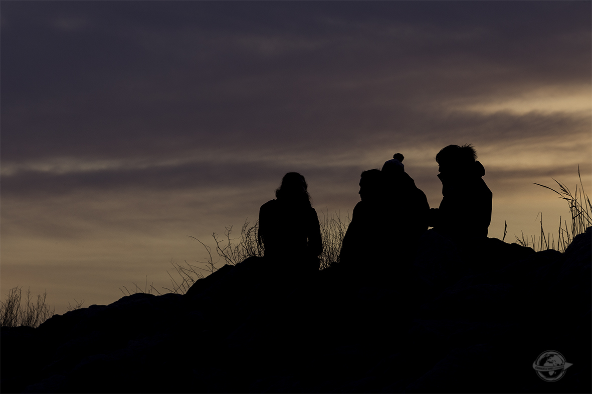 4 friends at the seaside