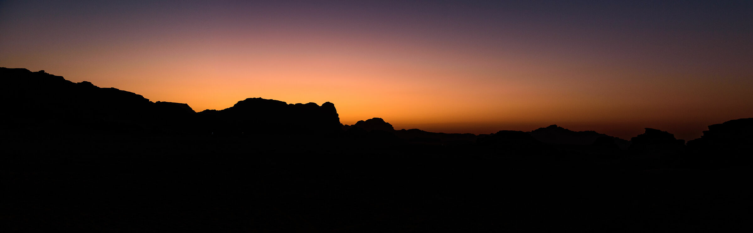 tramonto nel wadi rum