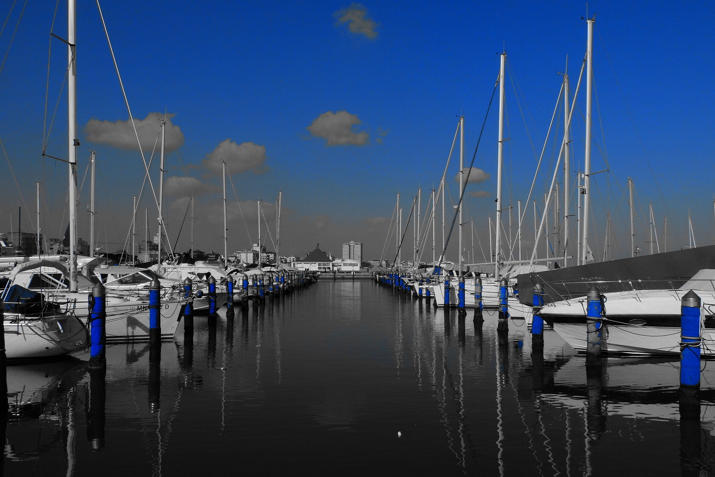 port in blue