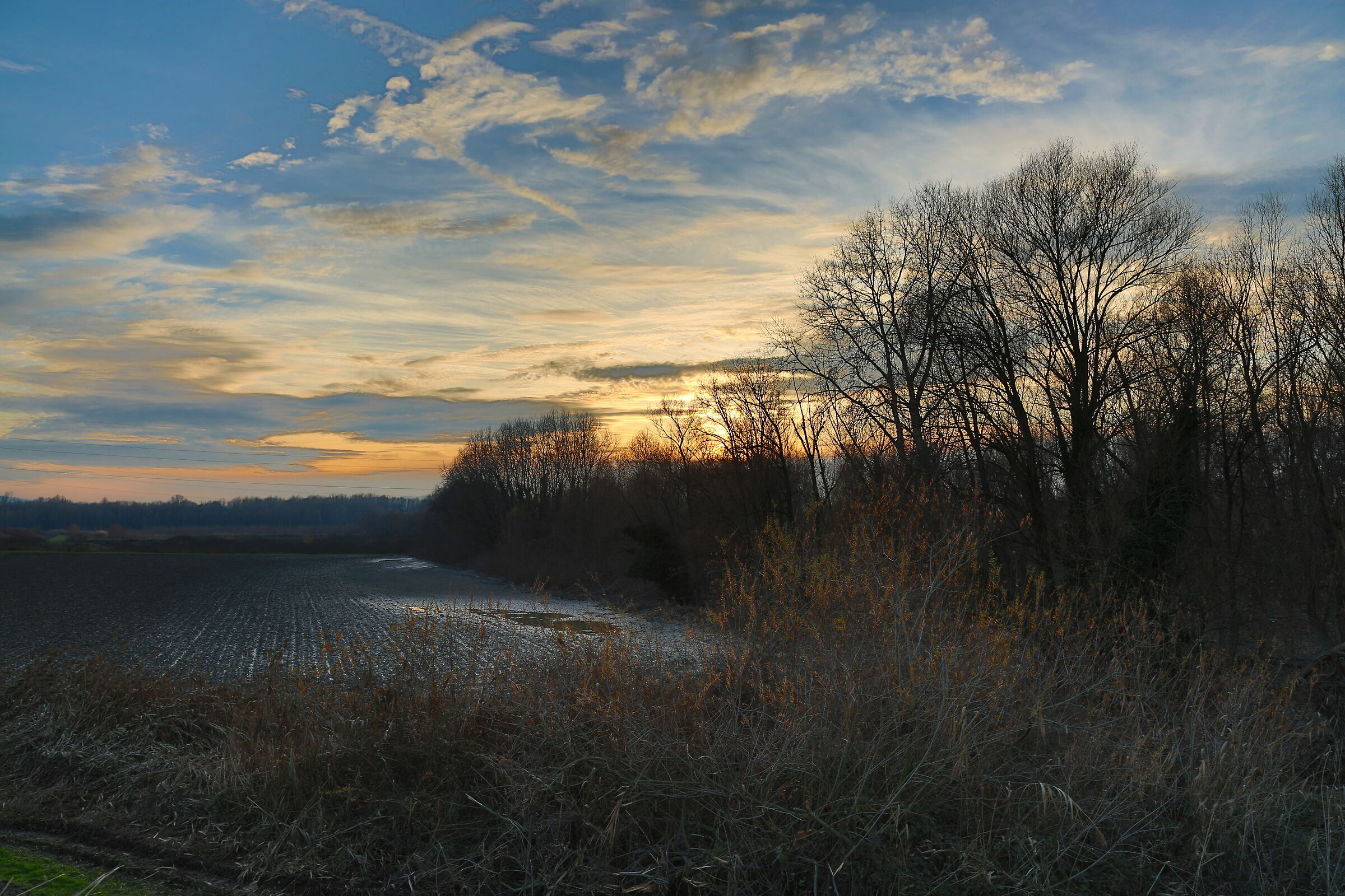 Sunset over the embankment