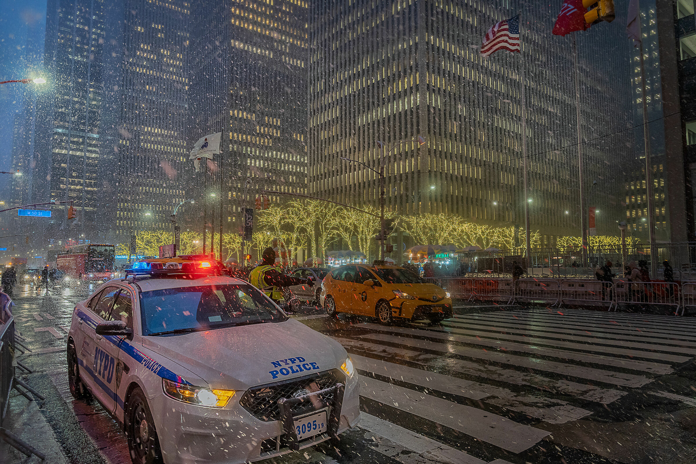 Snowfall in Times Square