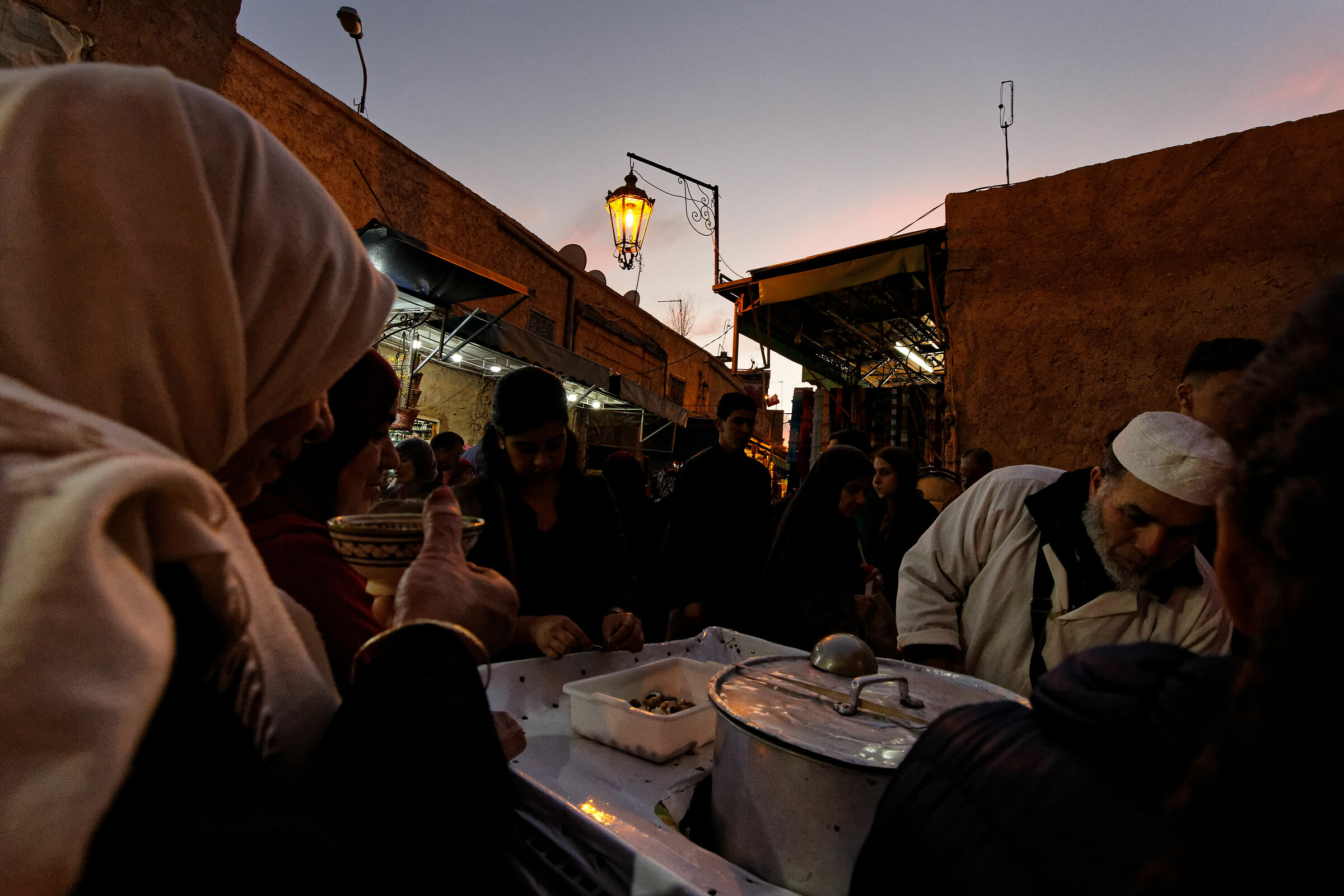 Souk life at sunset