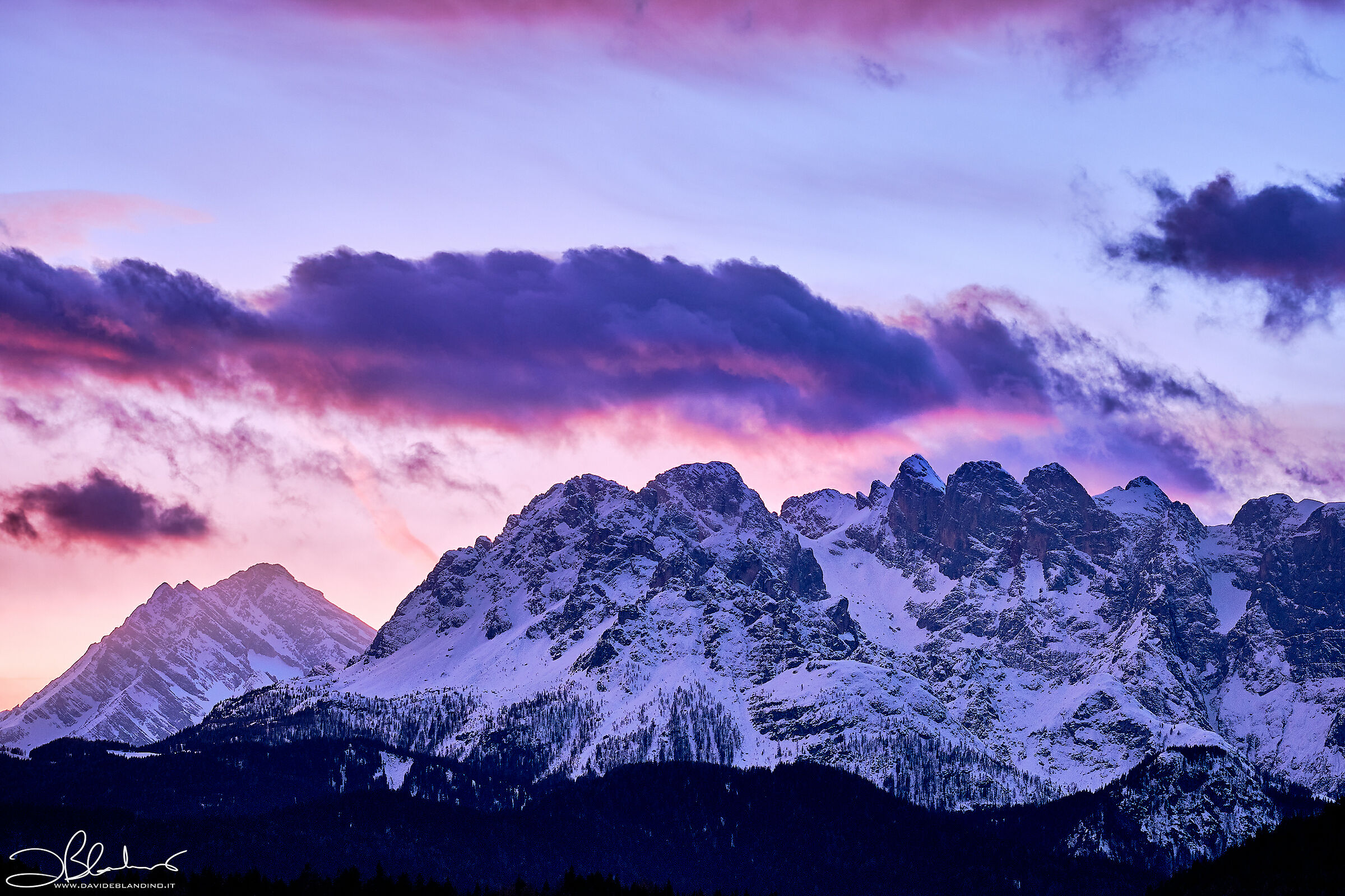 Freddo tramonto nel Comelico