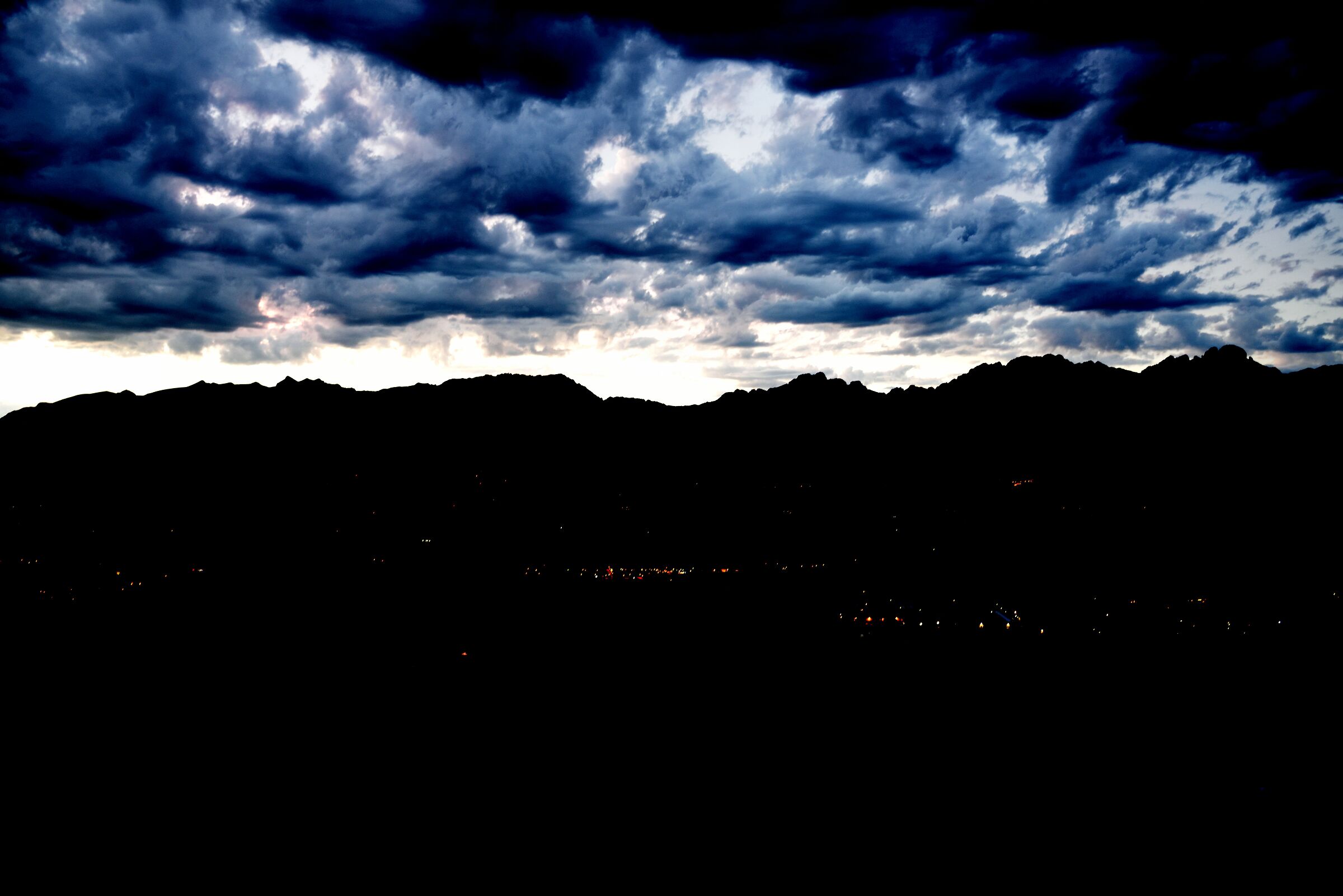 mountains in the evening