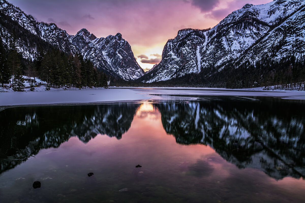 Icy sunset