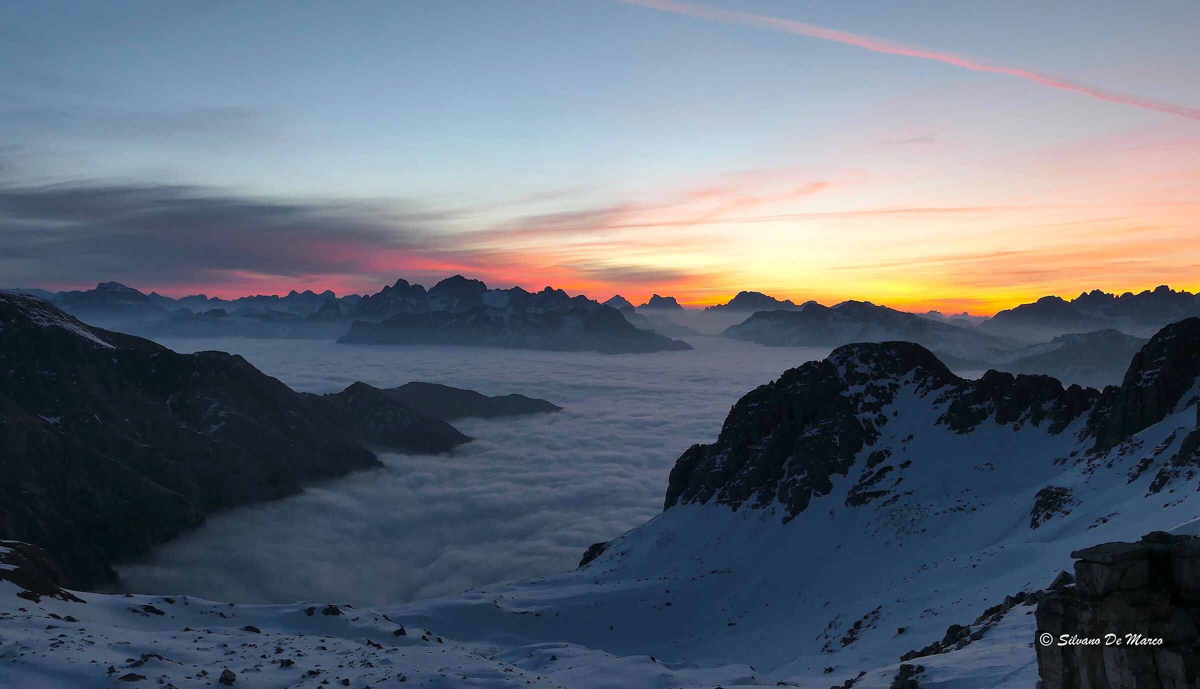 Alba dal rifugio Torre di Pisa (Latemar )