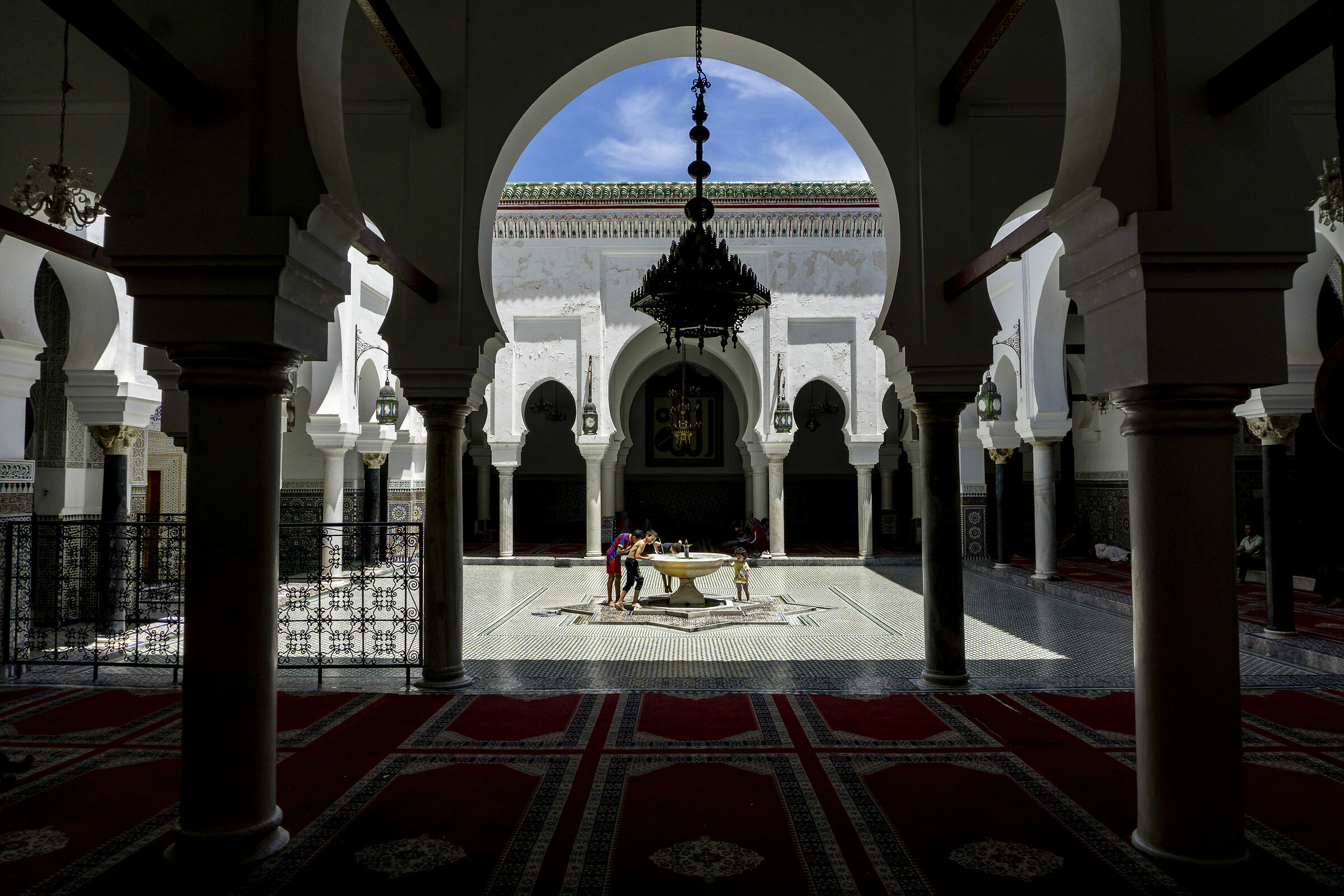 Courtyard with fountain, Fes