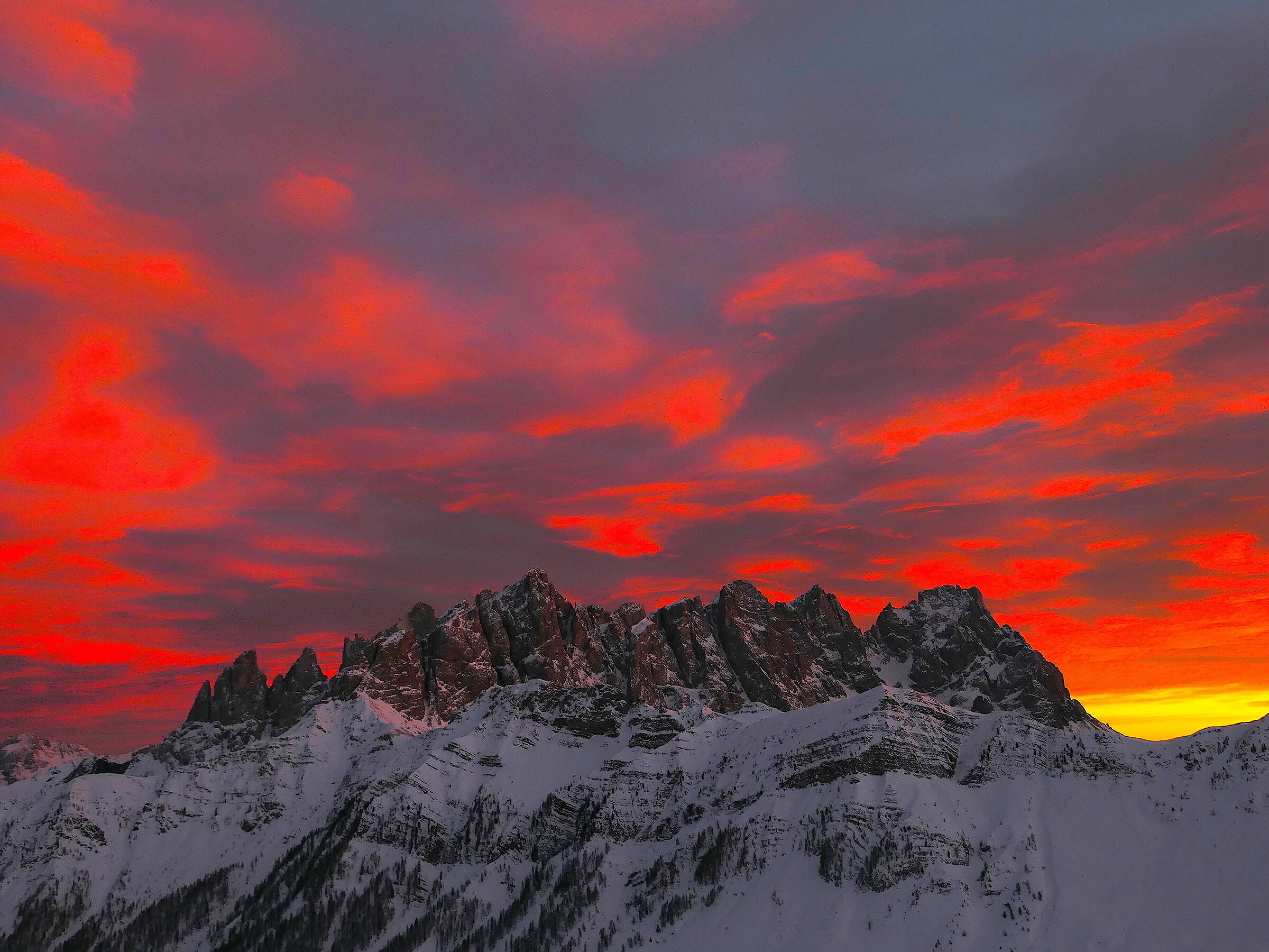 Tramonto infuocato ( pale di S.Martino