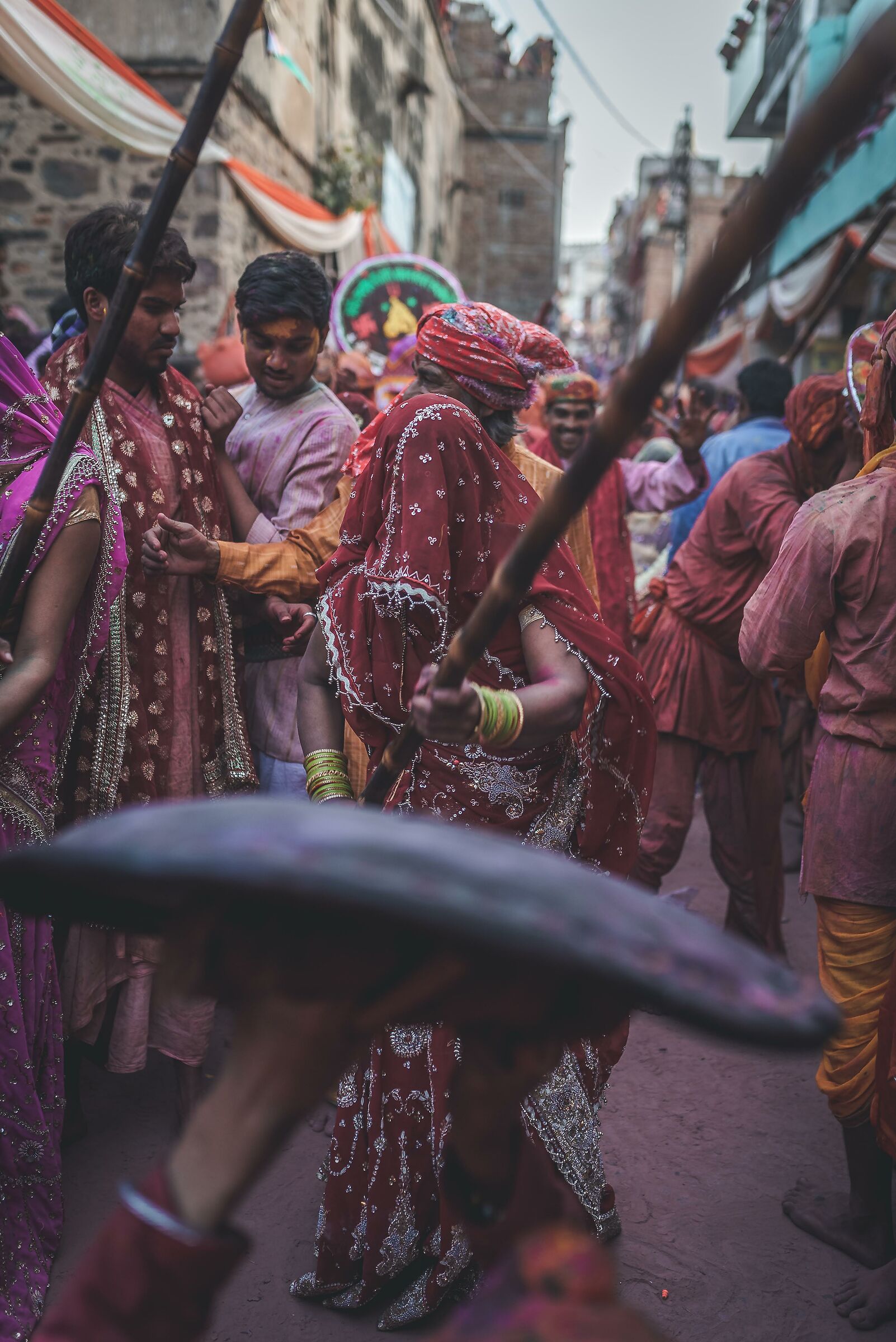 Holi festival- when women beat hard