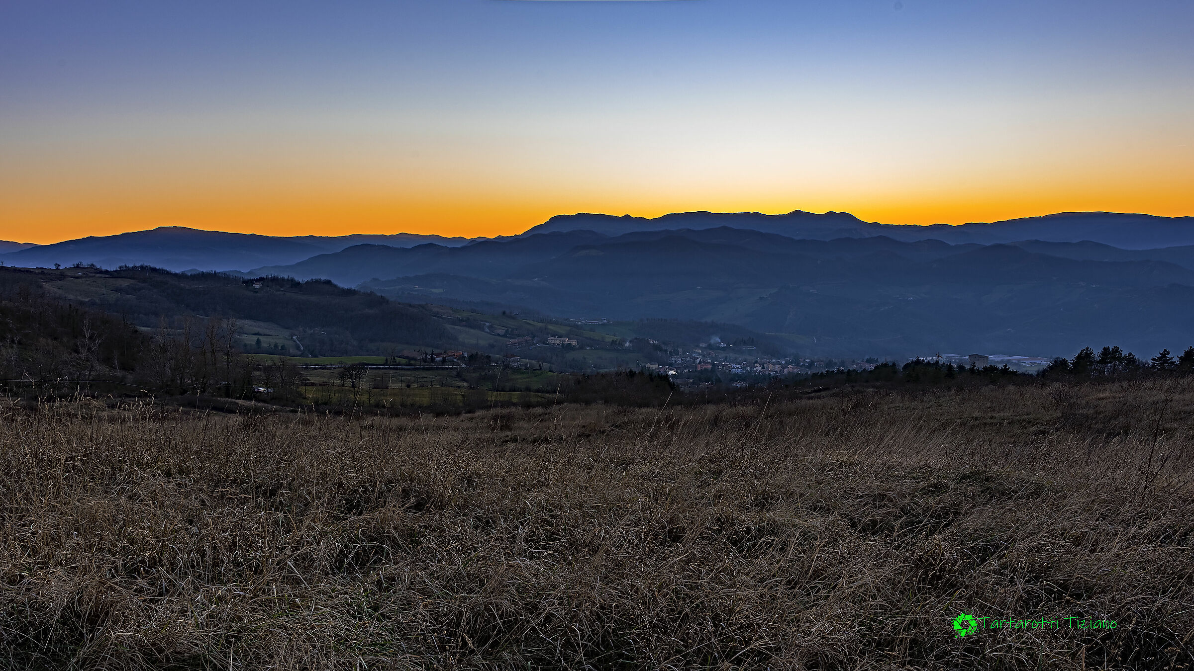 Rescue church sunset over the Savio Valley