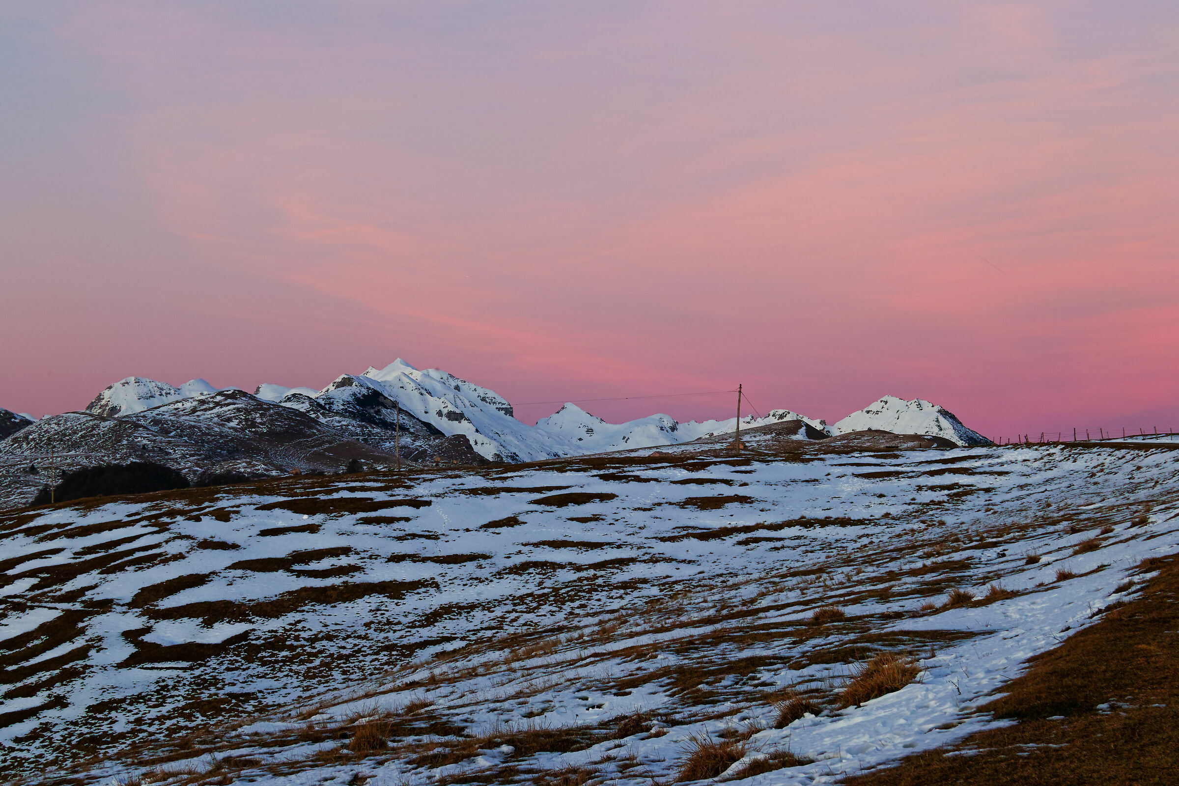 Il Carega dal Dosso Alto. Crepuscolo d'inverno