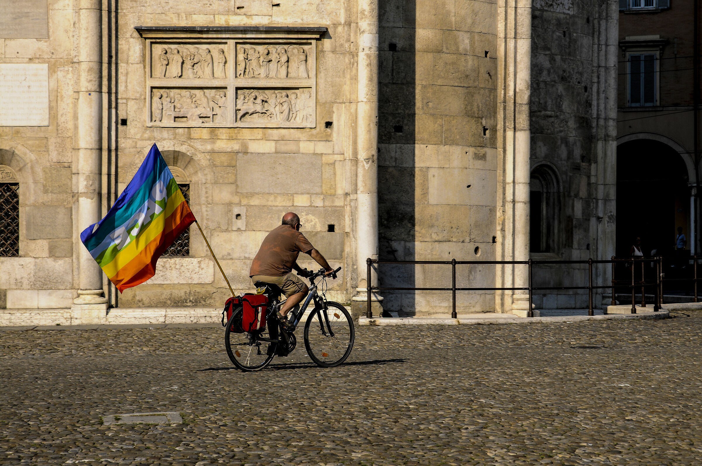 Modena - walking on a bike.