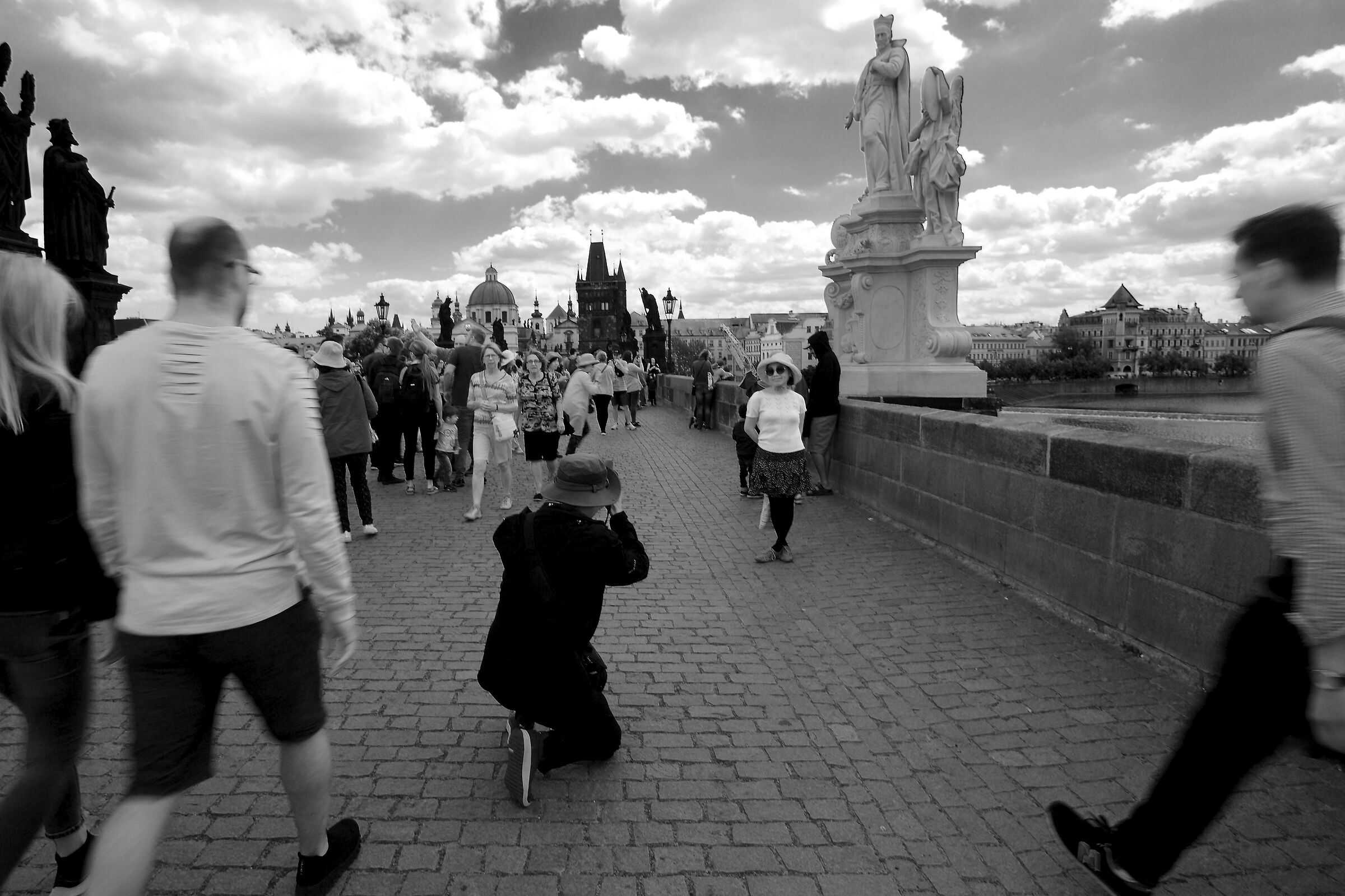 Photographing on the Carlo Bridge, Prague 2019