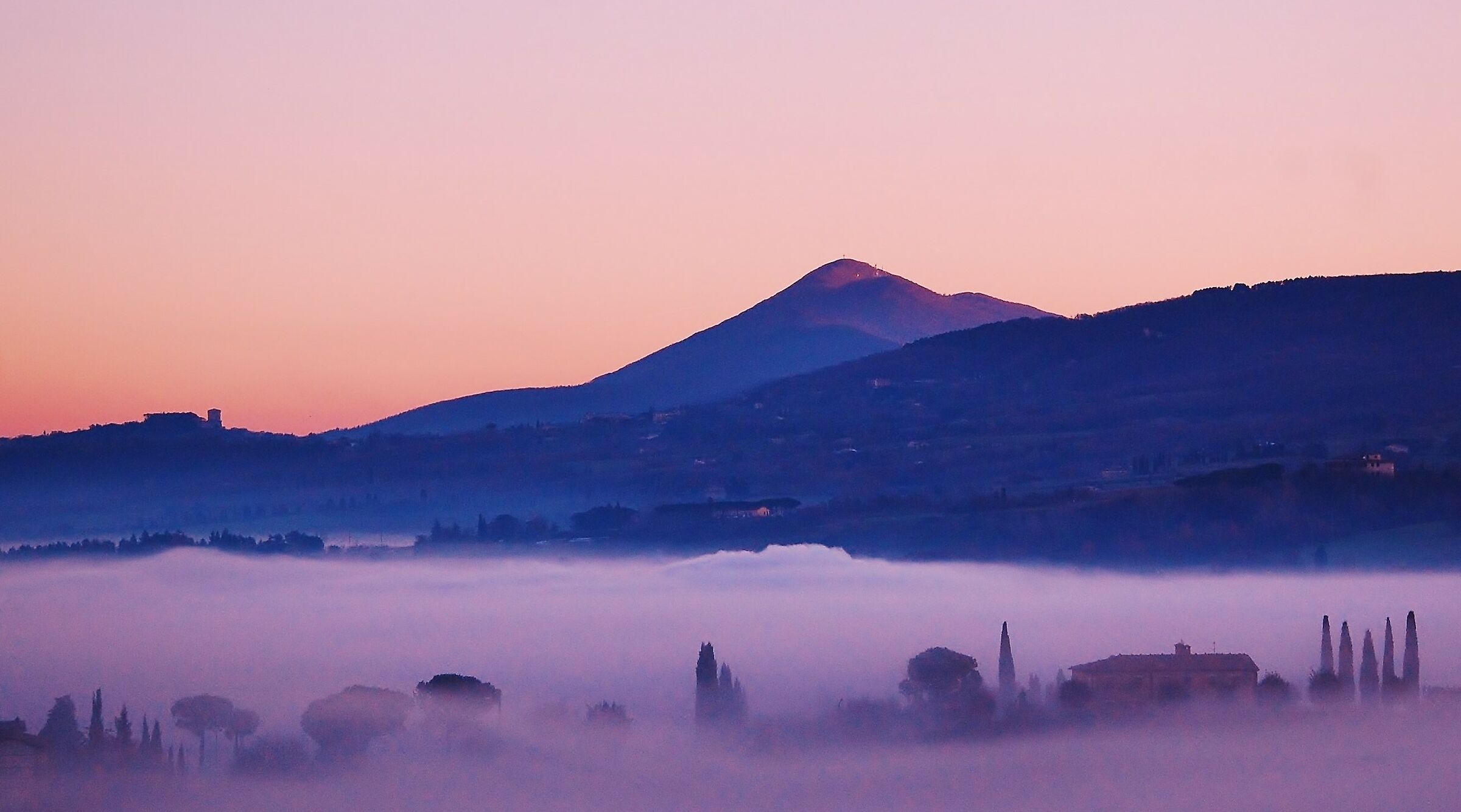 tramonto in Val d'Orcia.