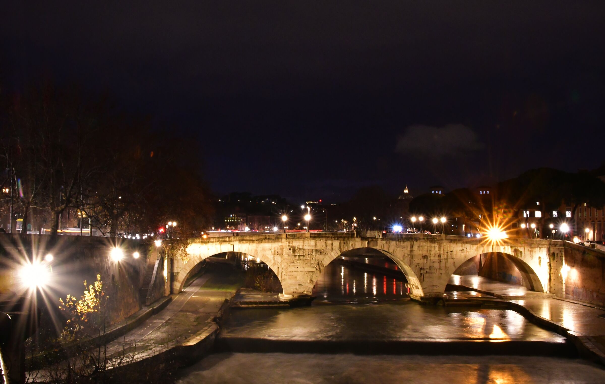 Rome - Night on Tiberina Island