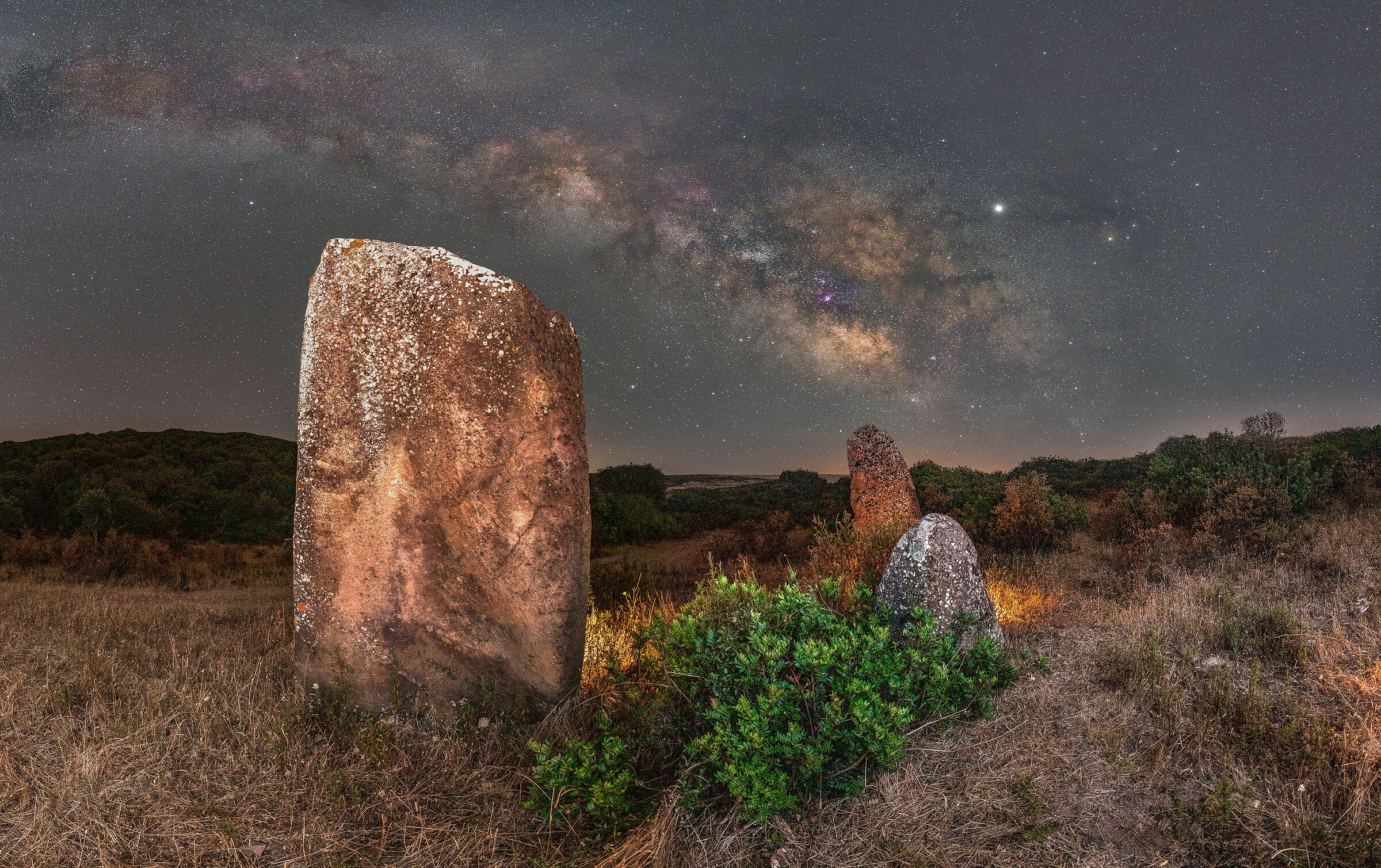 Sardinia Menhir under a sky of stars