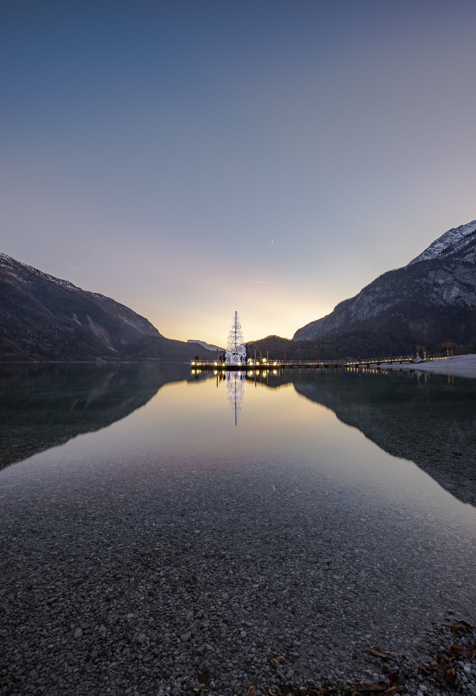 Installing lights on the lake