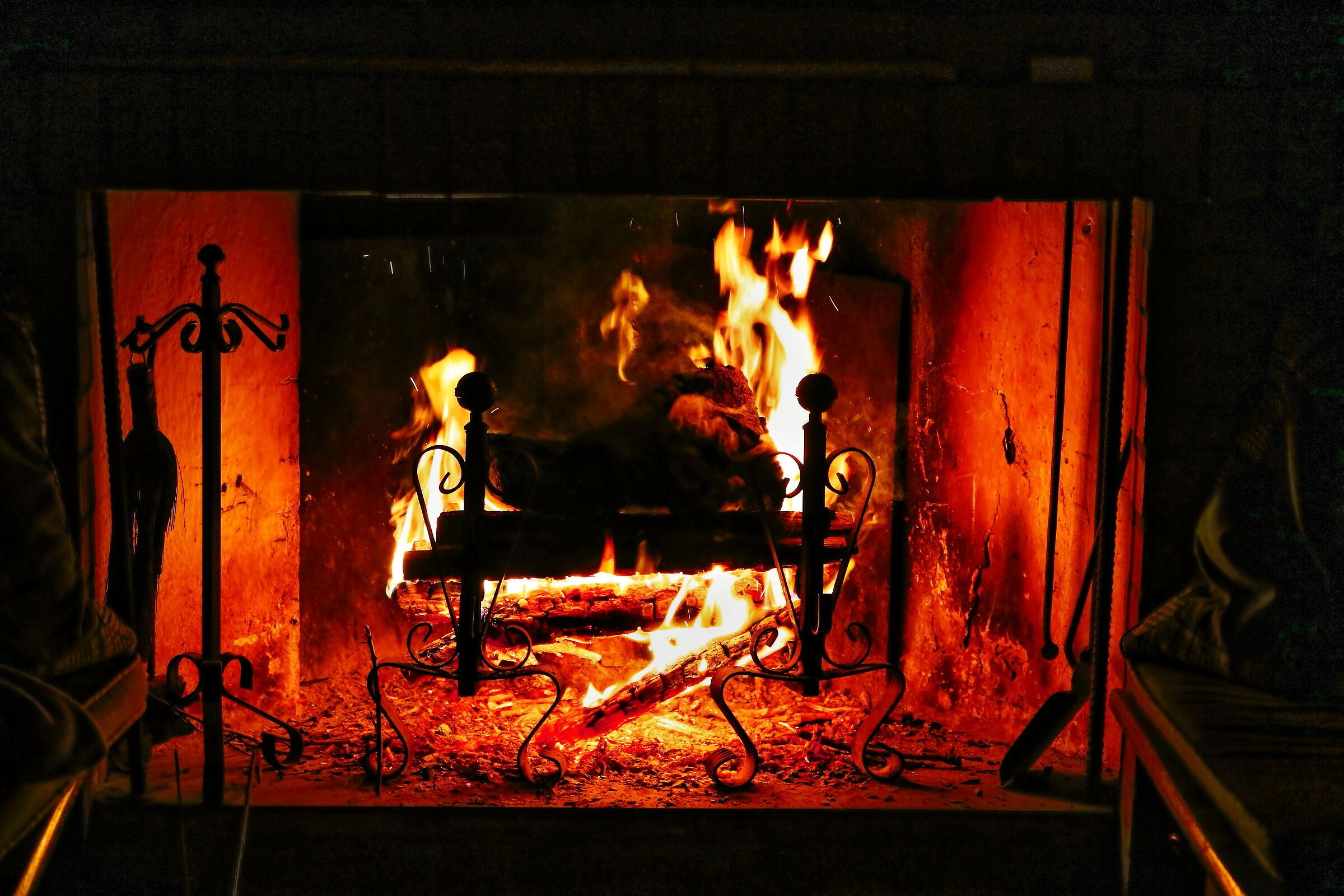 Warm Tuscan style hearth