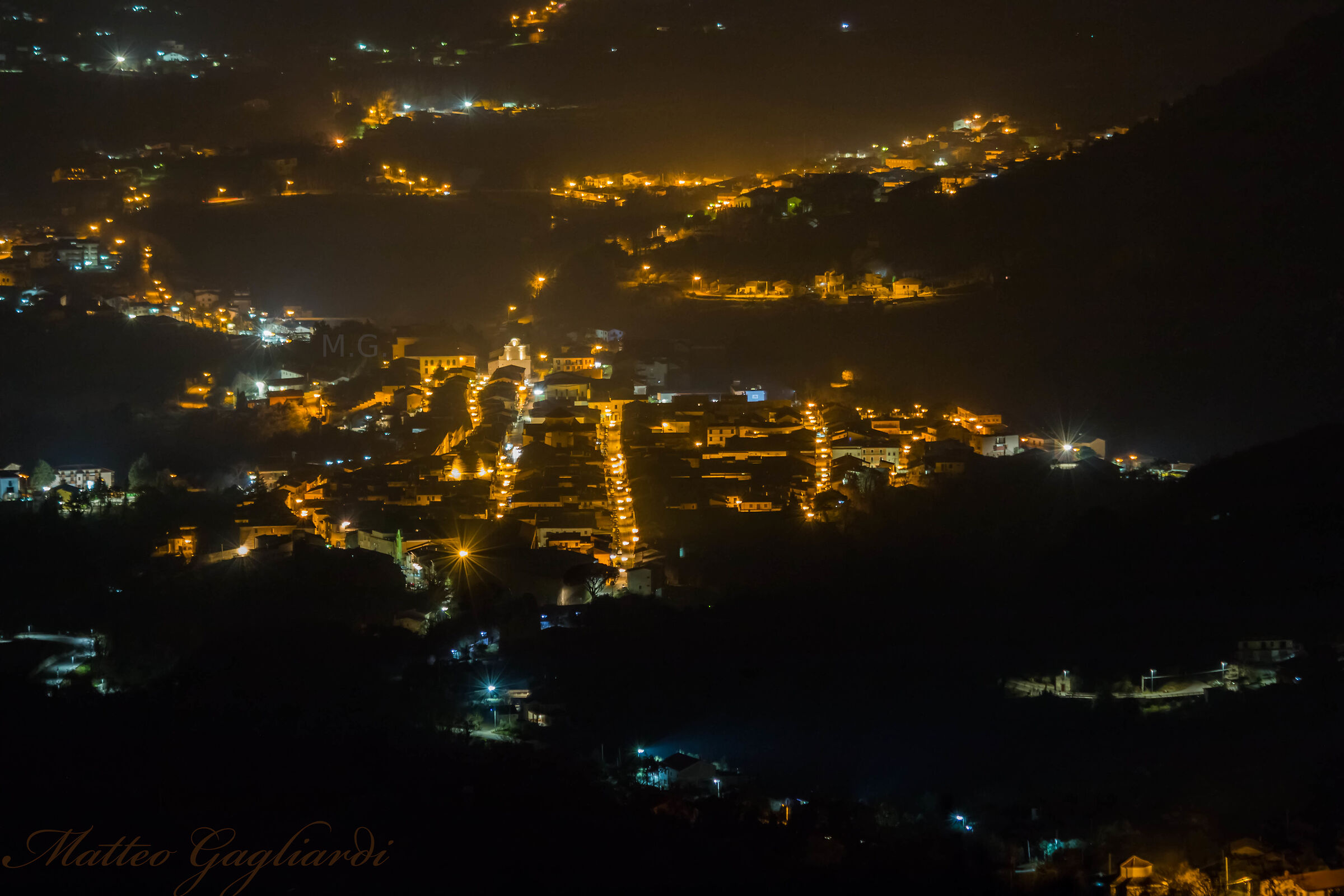 Cerreto Sannita (bn) a riposo di notte