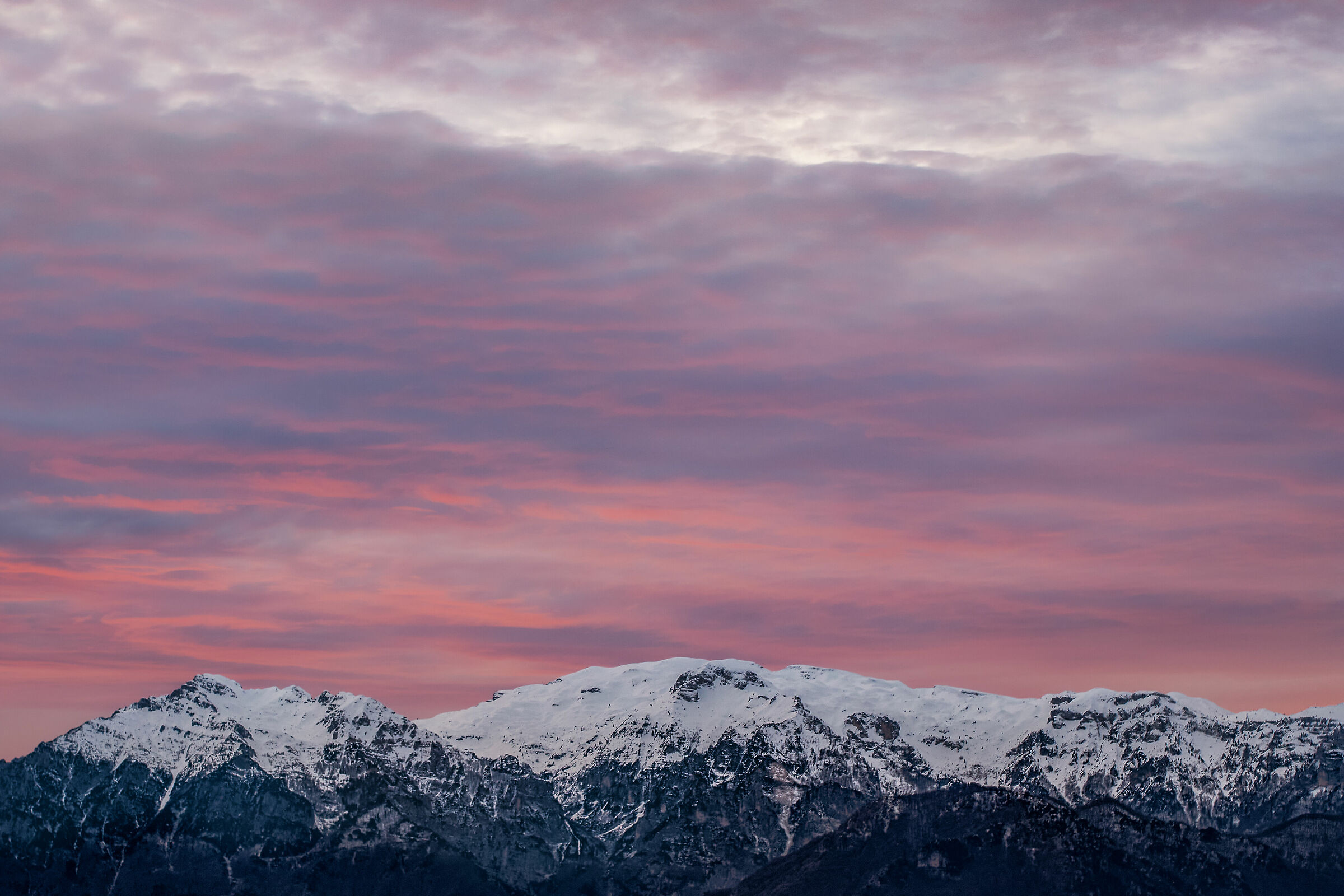 Winter sunset on Cima Palon (Mount Pasubio)
