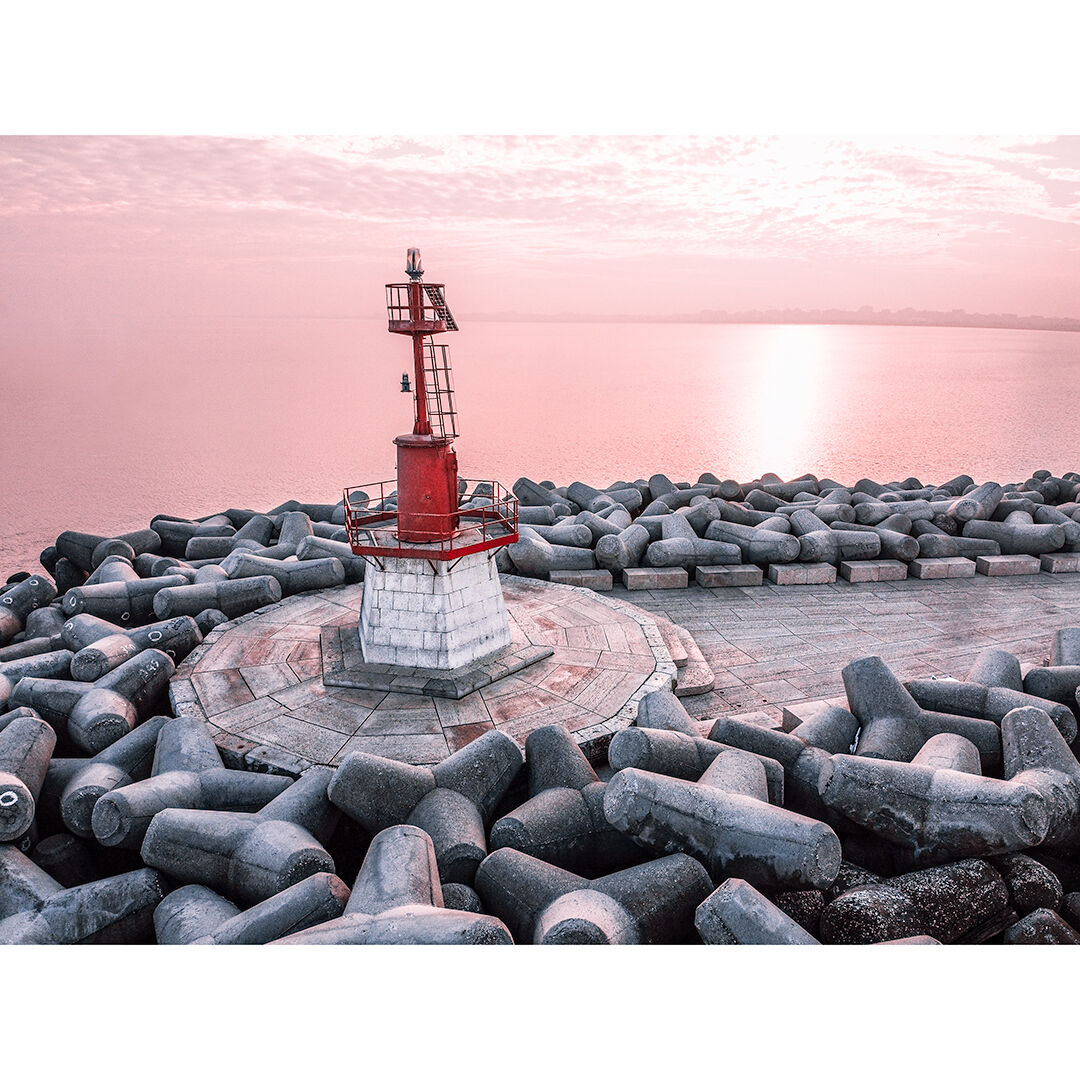 tramonto al faro di chioggia
