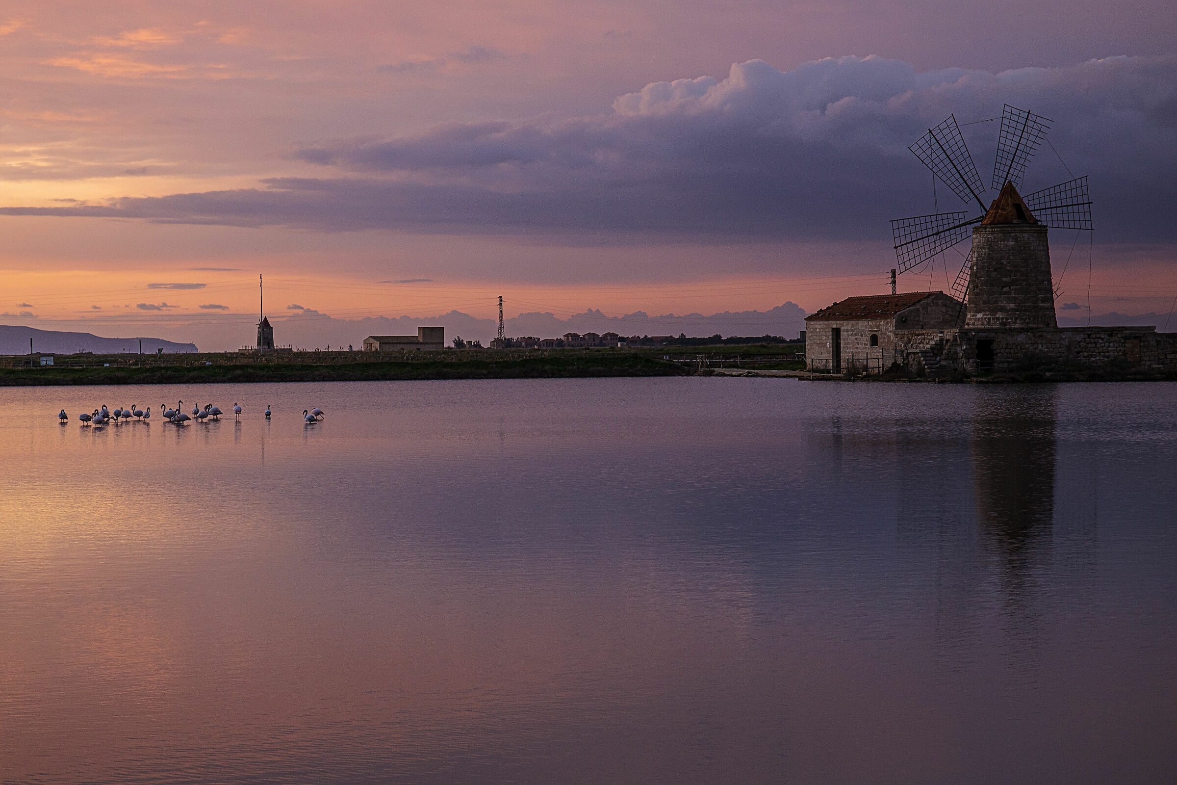 Tramonto sulle saline