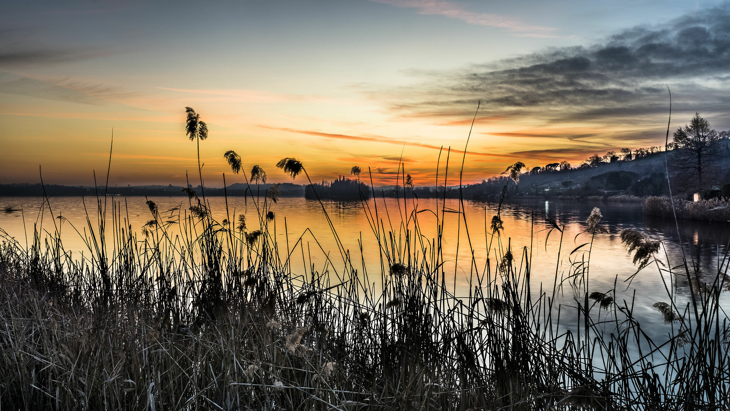 Pusian Lake, sunset