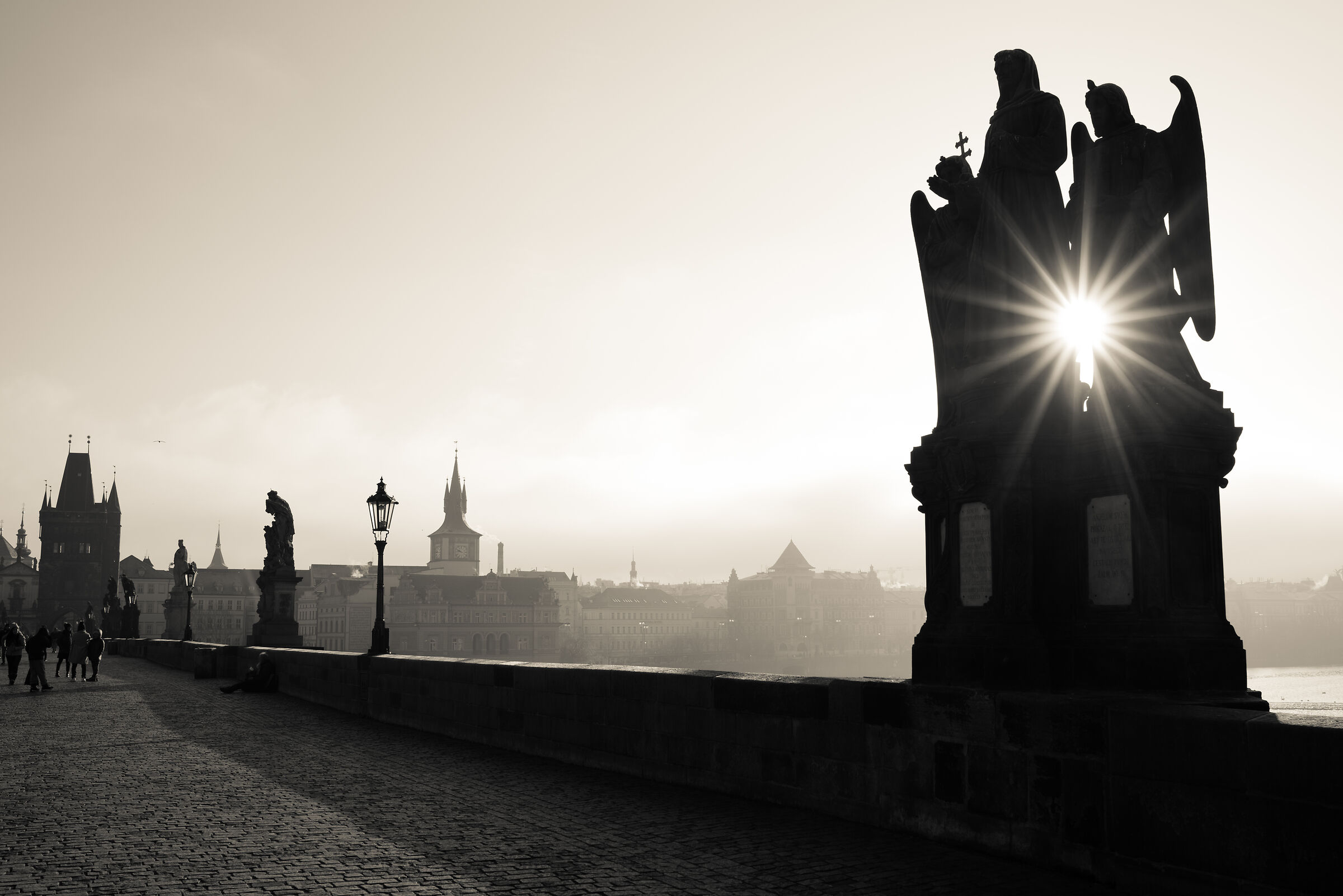 Charles Bridge in backlight