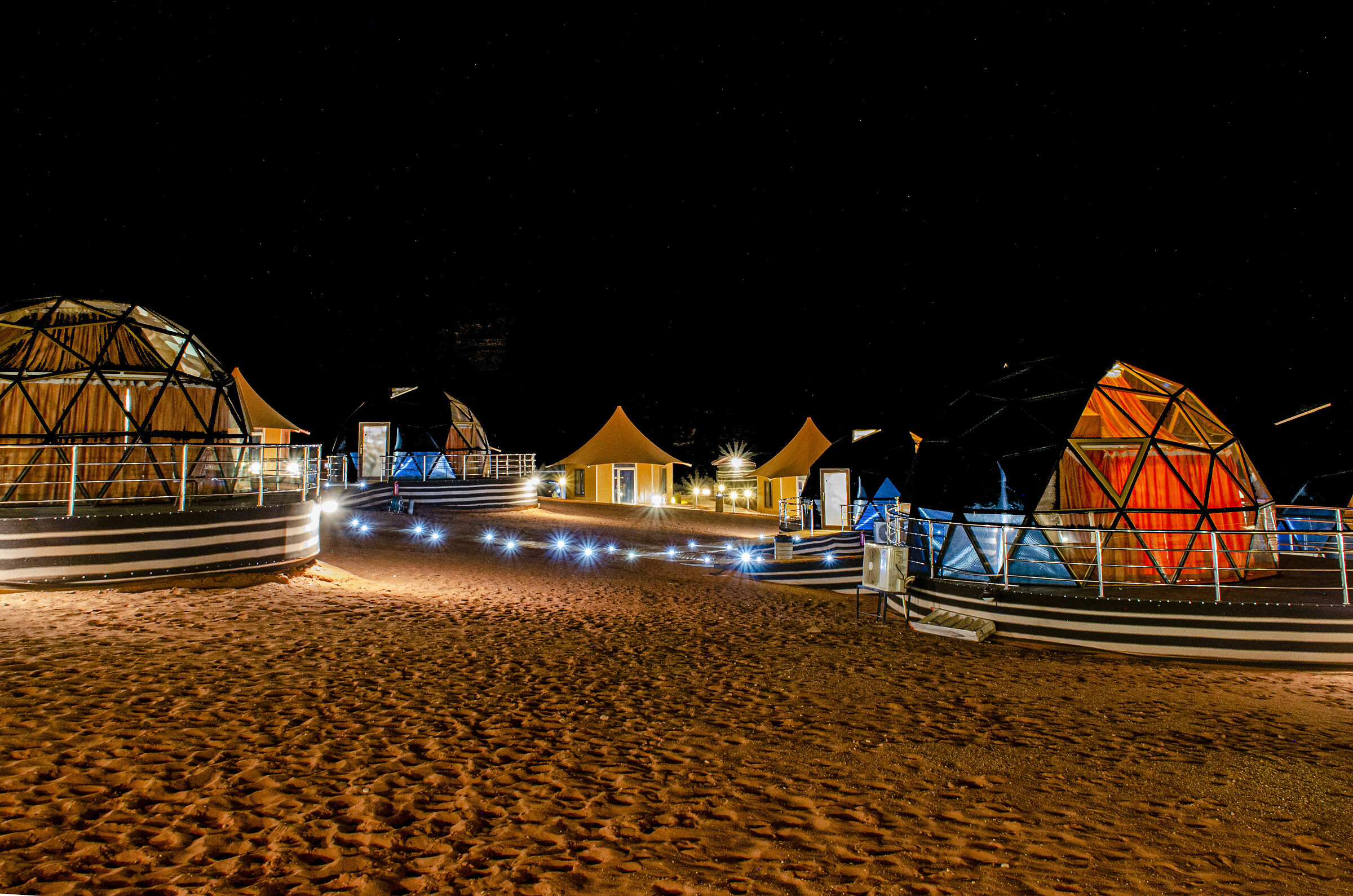 Desert camp by night