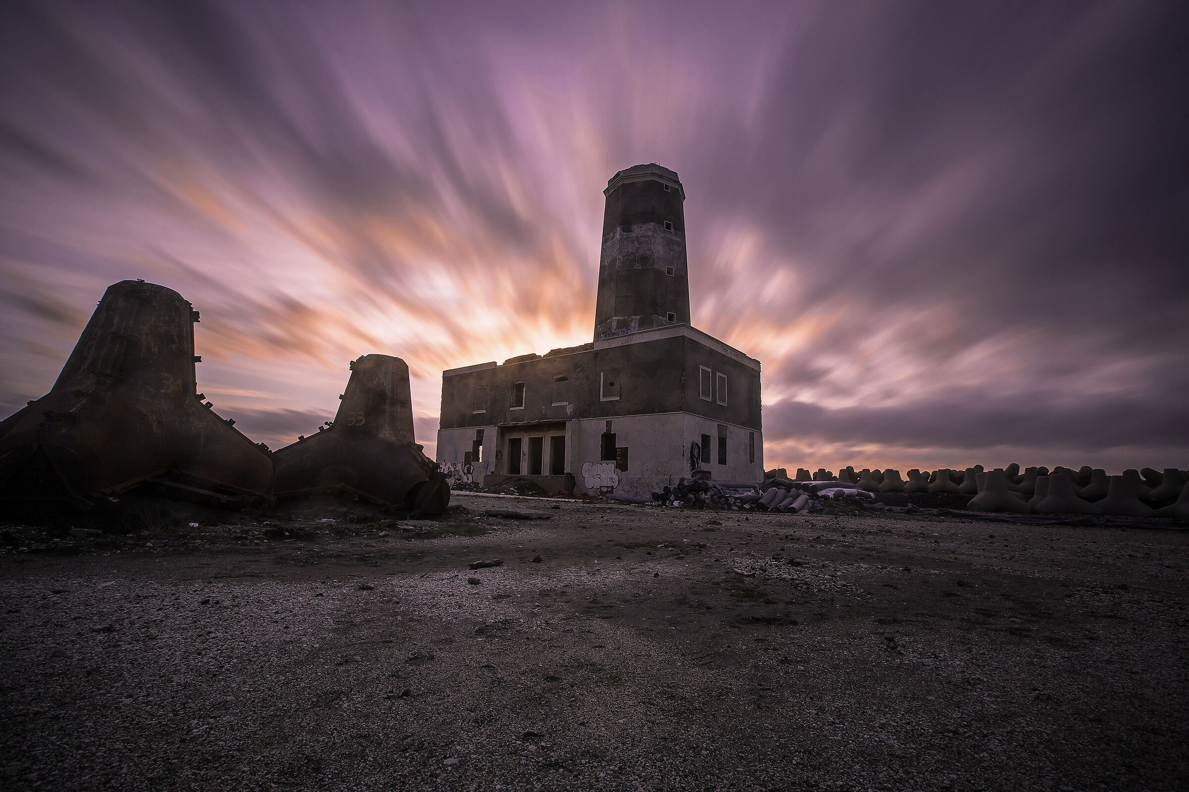 the old lighthouse of Fiumicino
