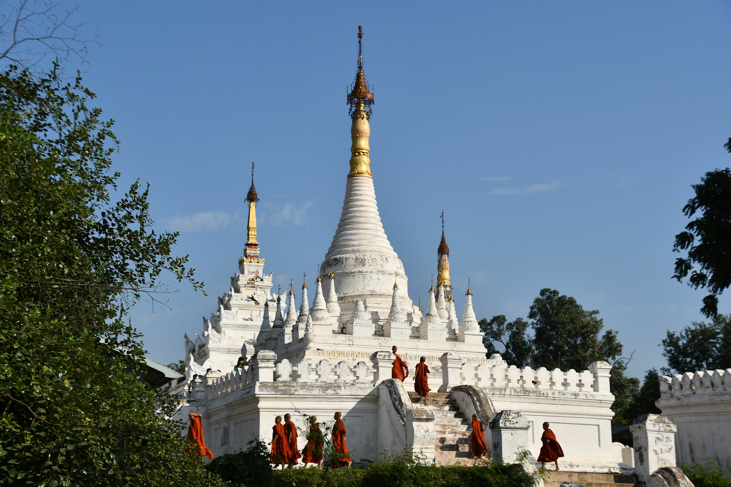 Pagoda and Monks