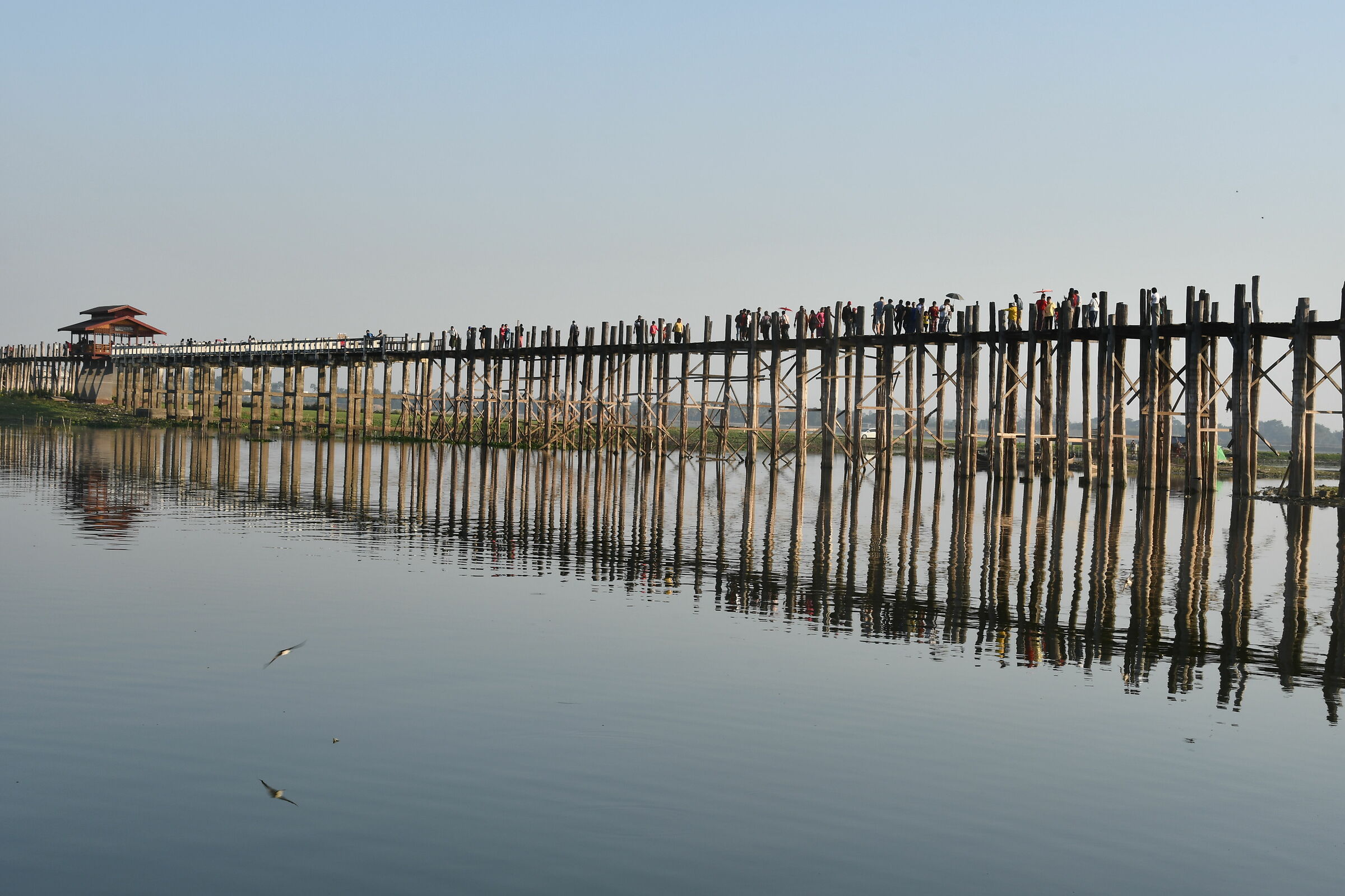 U Bein Bridge on Lake Taun