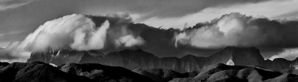 Black and white mountains