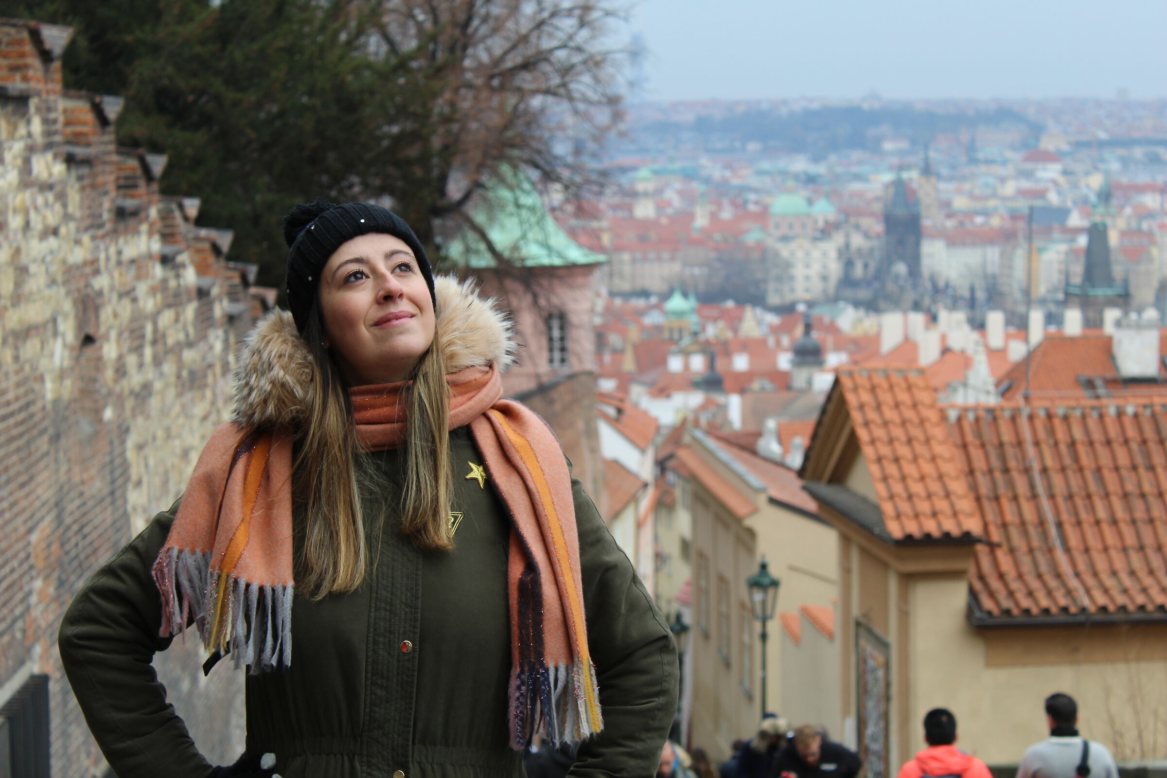 Scalinata sotto il castello di Praga.