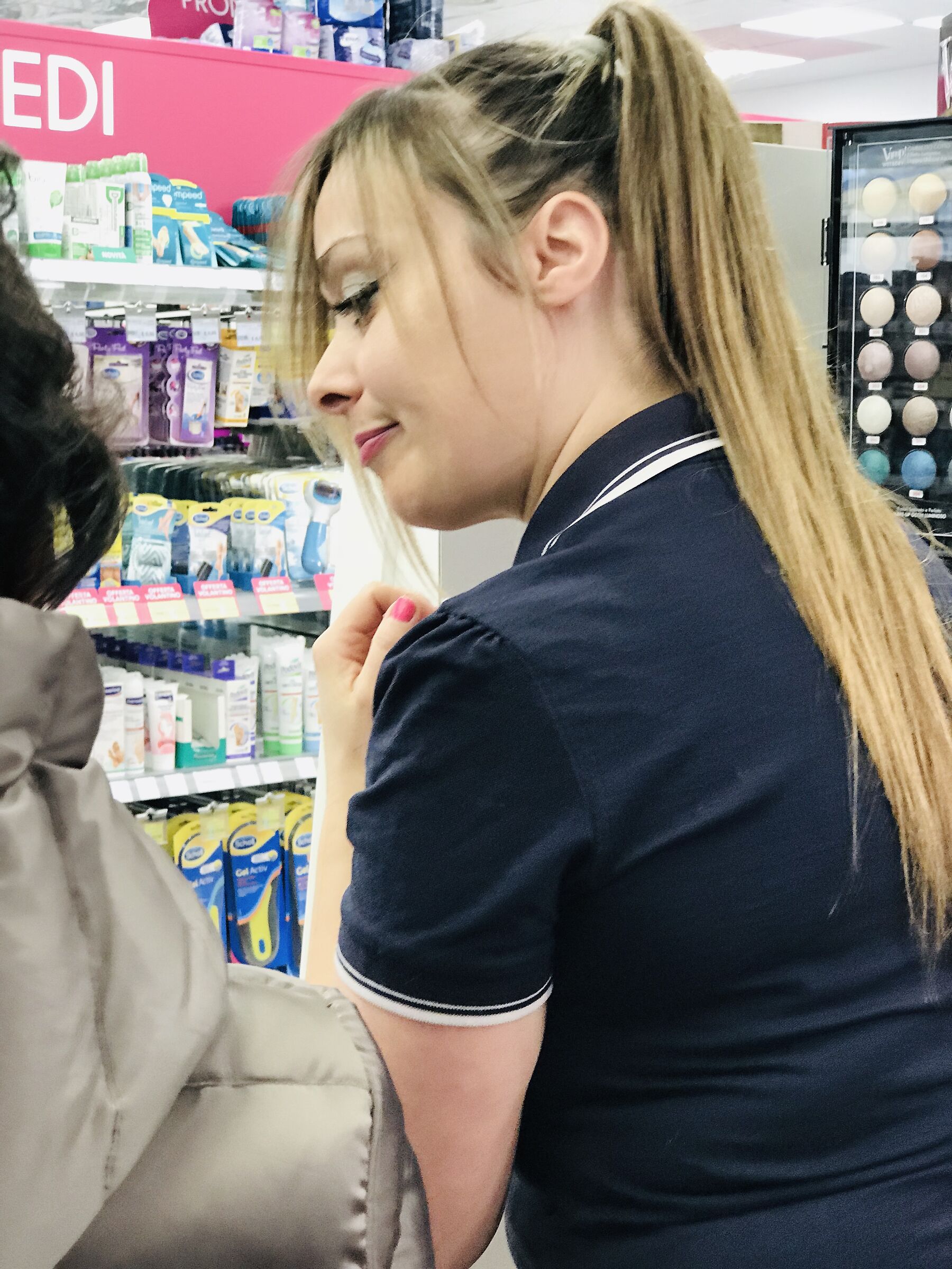 The saleswoman advises my wife to buy...