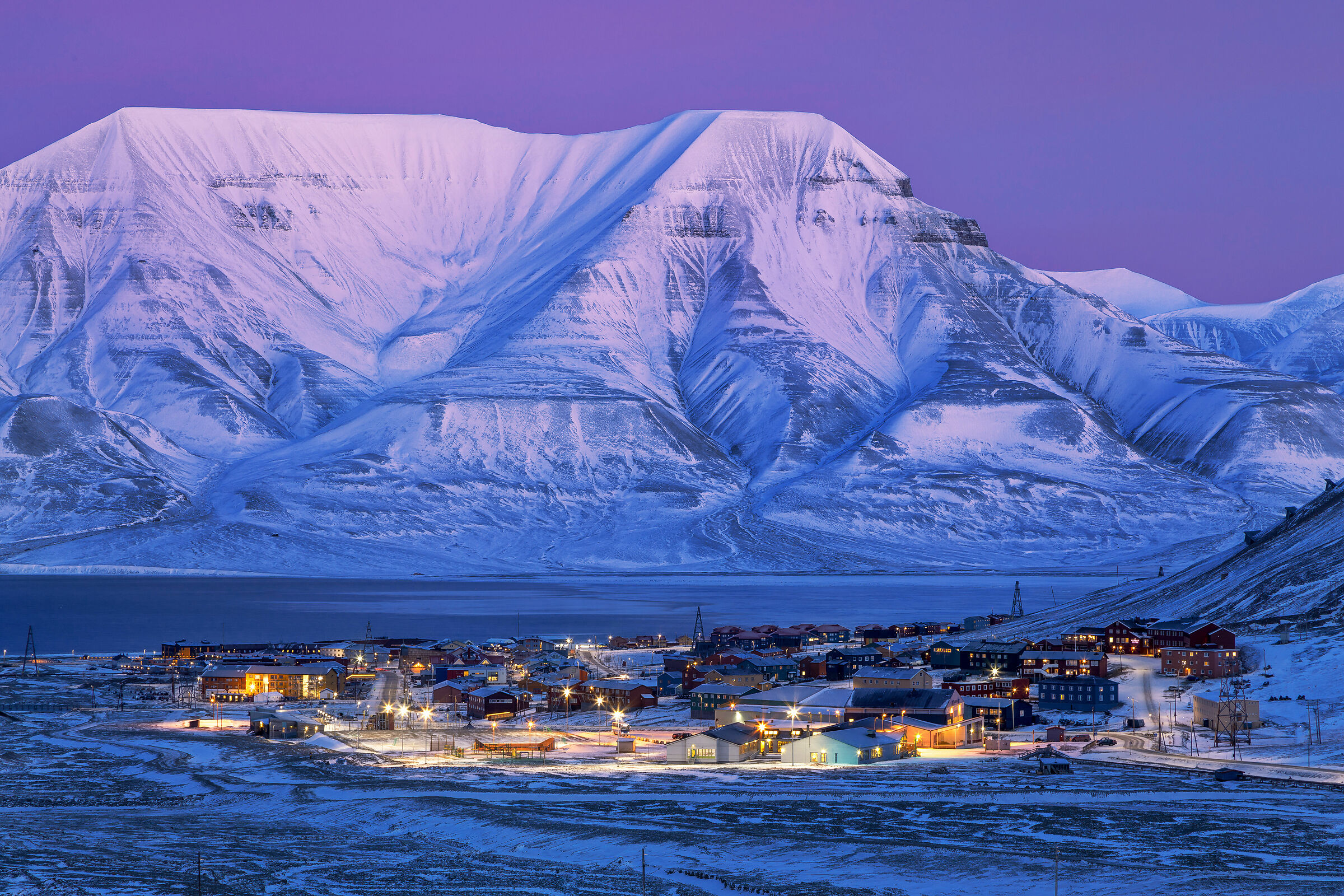 Svalbard purple blue hour