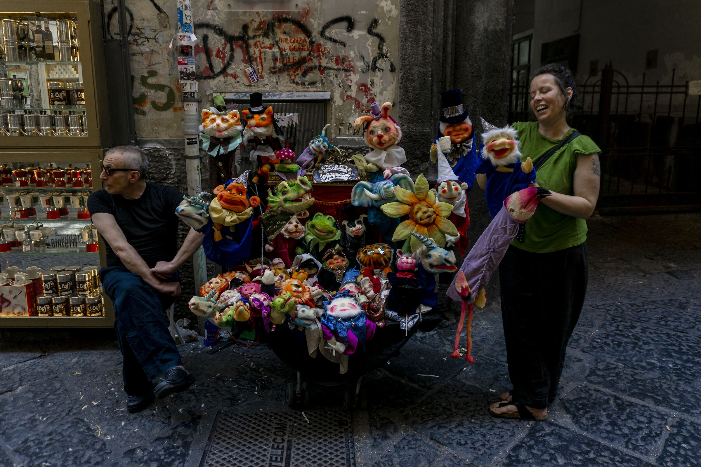 La coppia dei pupazzi di gommapiuma