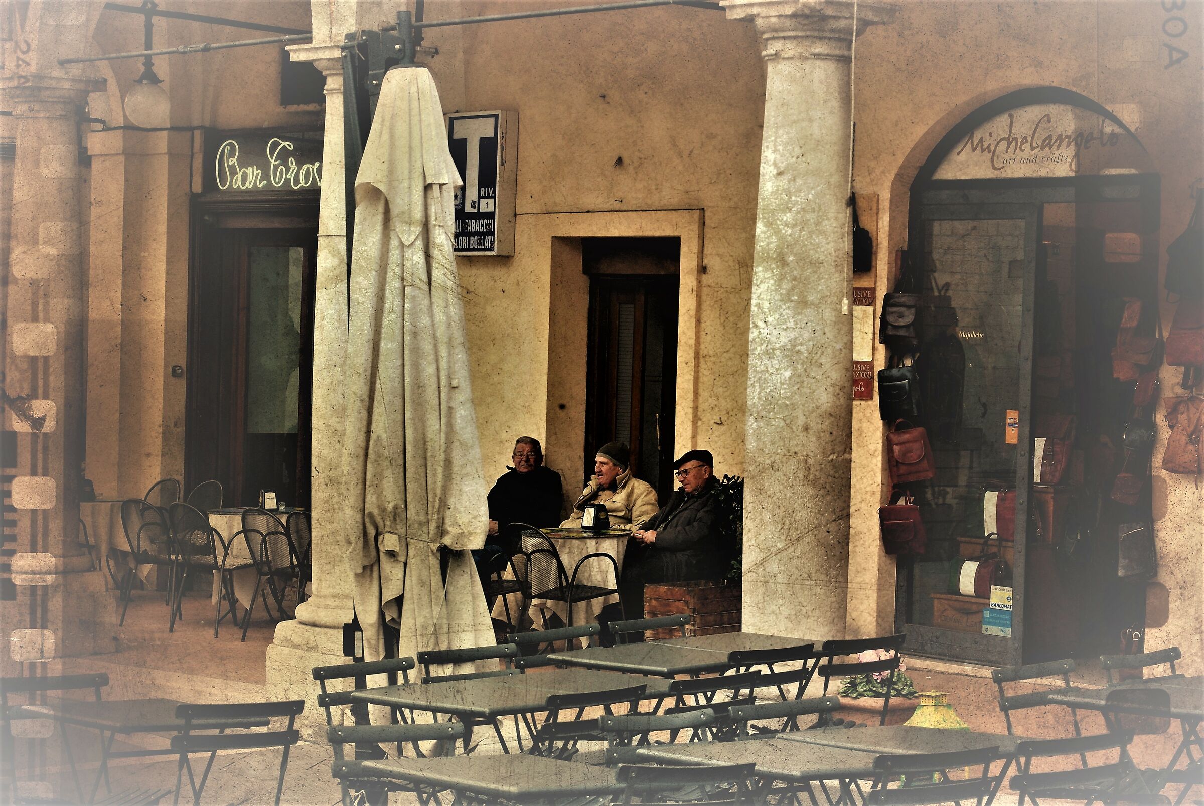 three friends at the bar