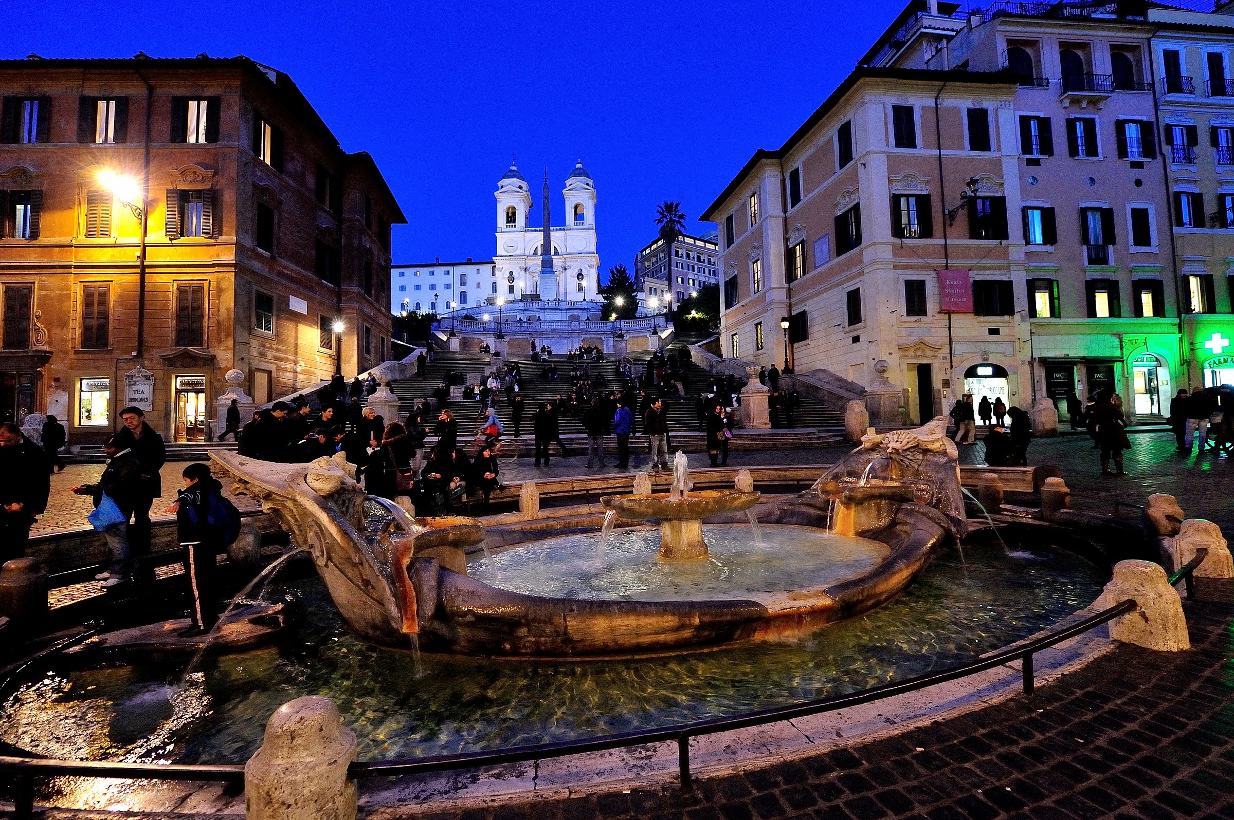 Rome Spanish Steps at dusk