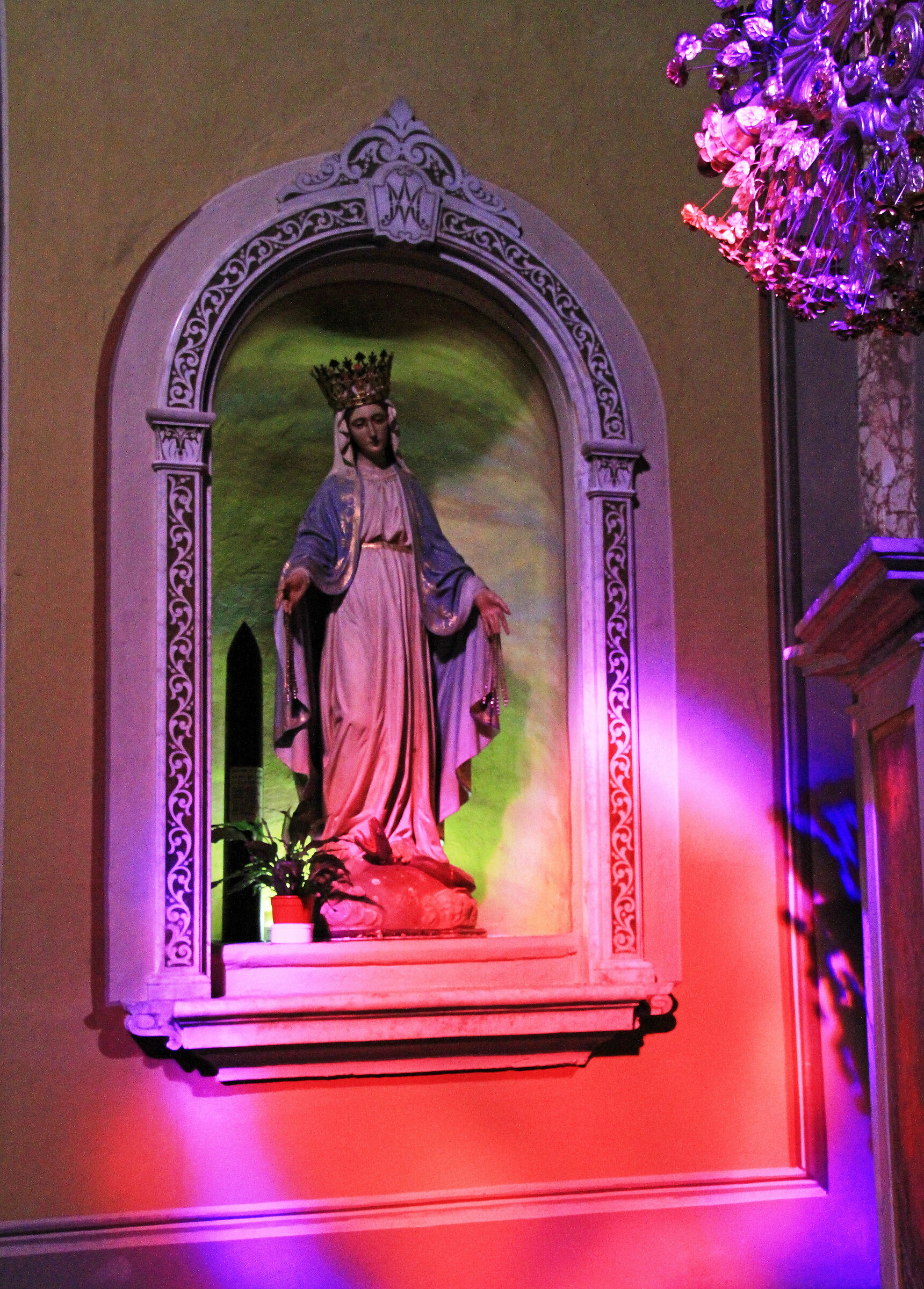 Reflections from stained glass