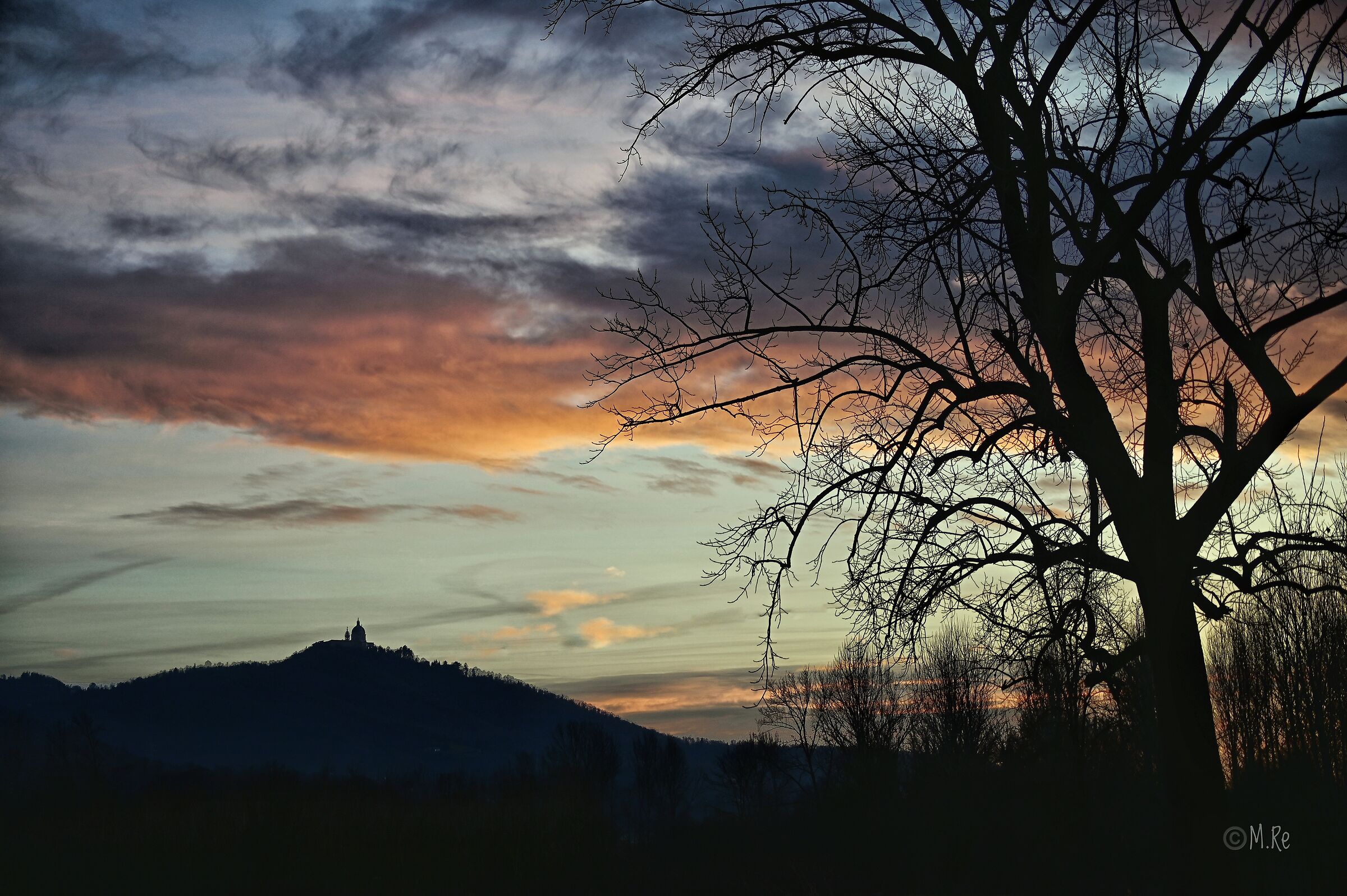 Superga profile at dusk