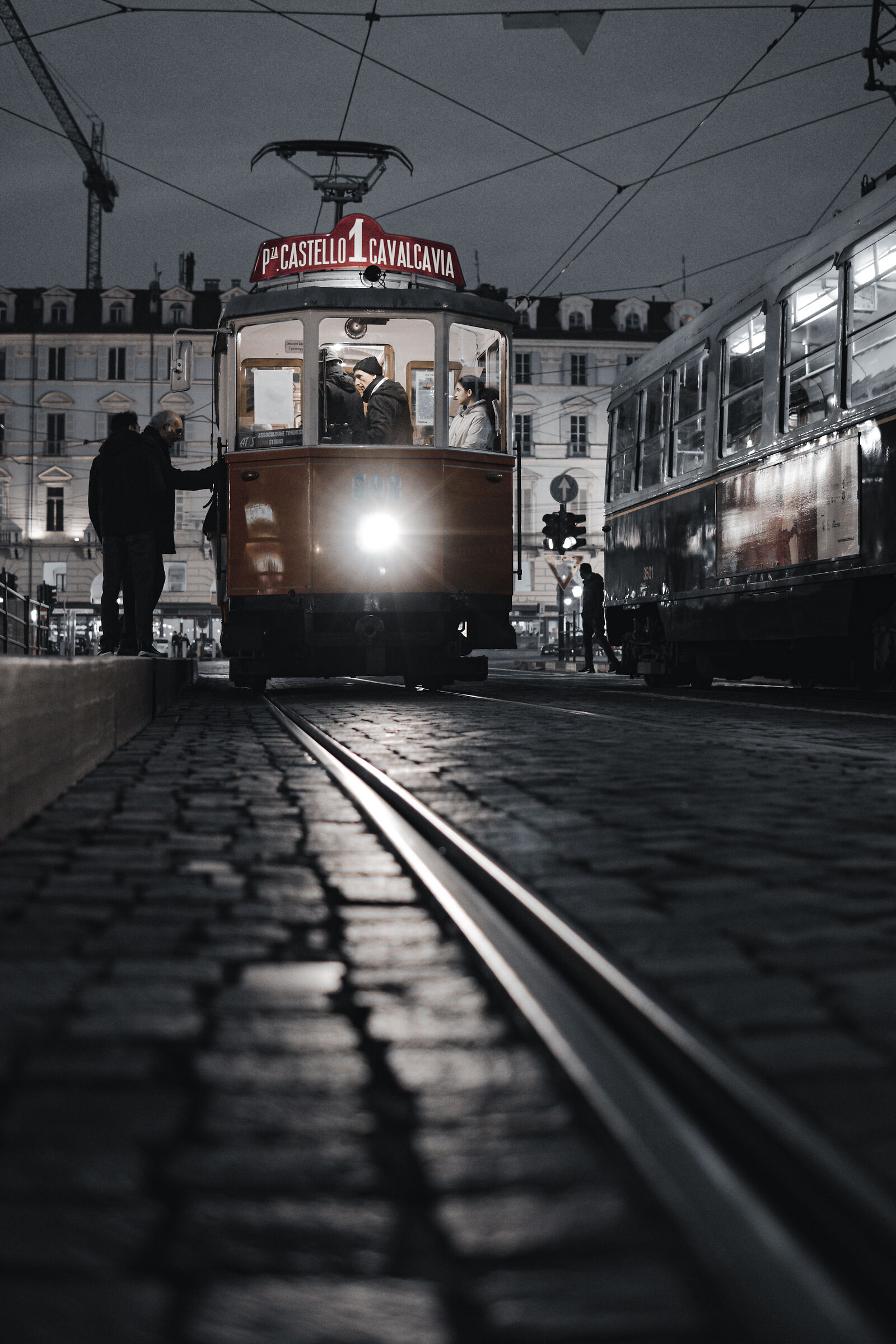 Historic tram Piazza Castello, Turin