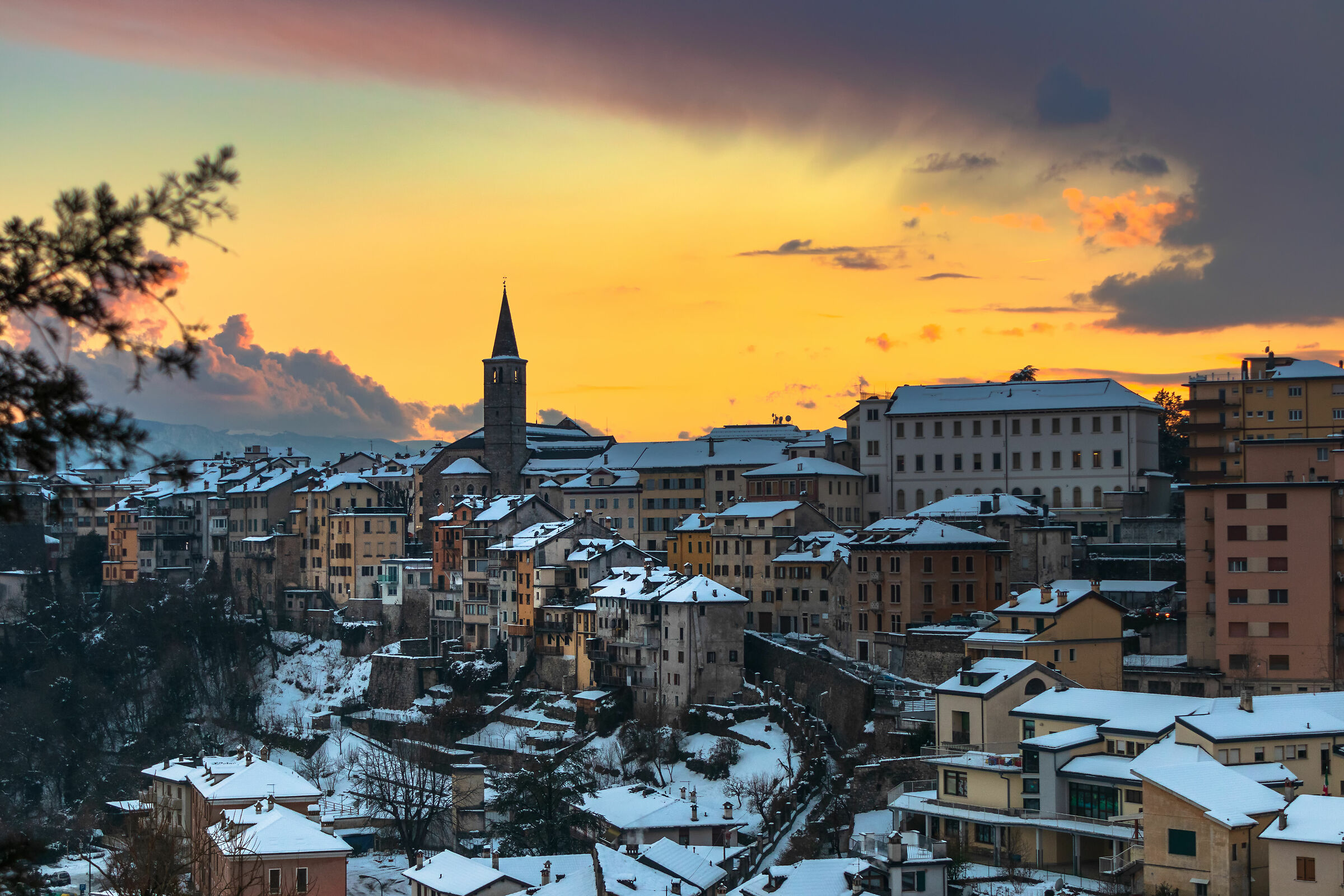 Tramonto invernale a Belluno