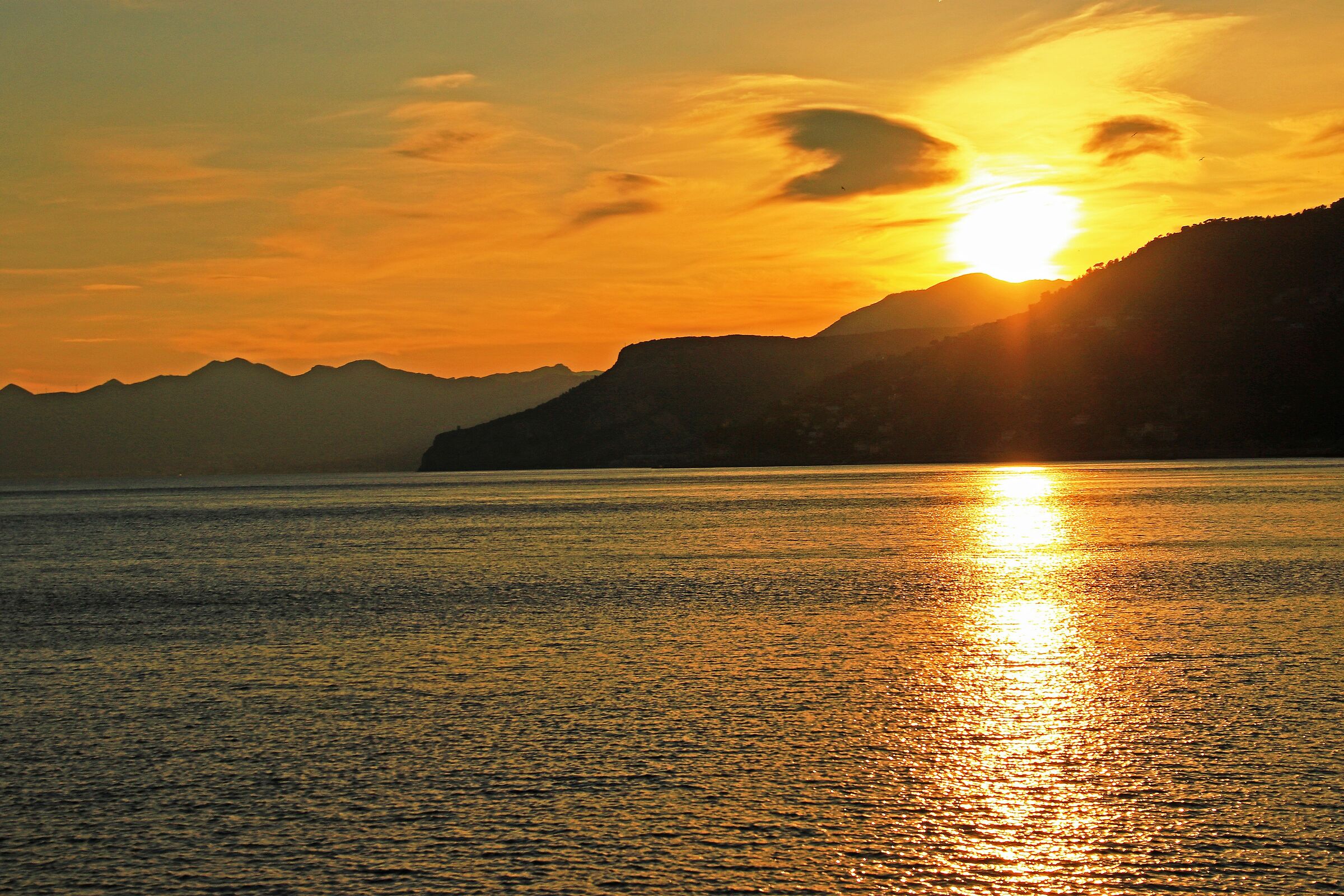 Liguria: Tramonto invernale